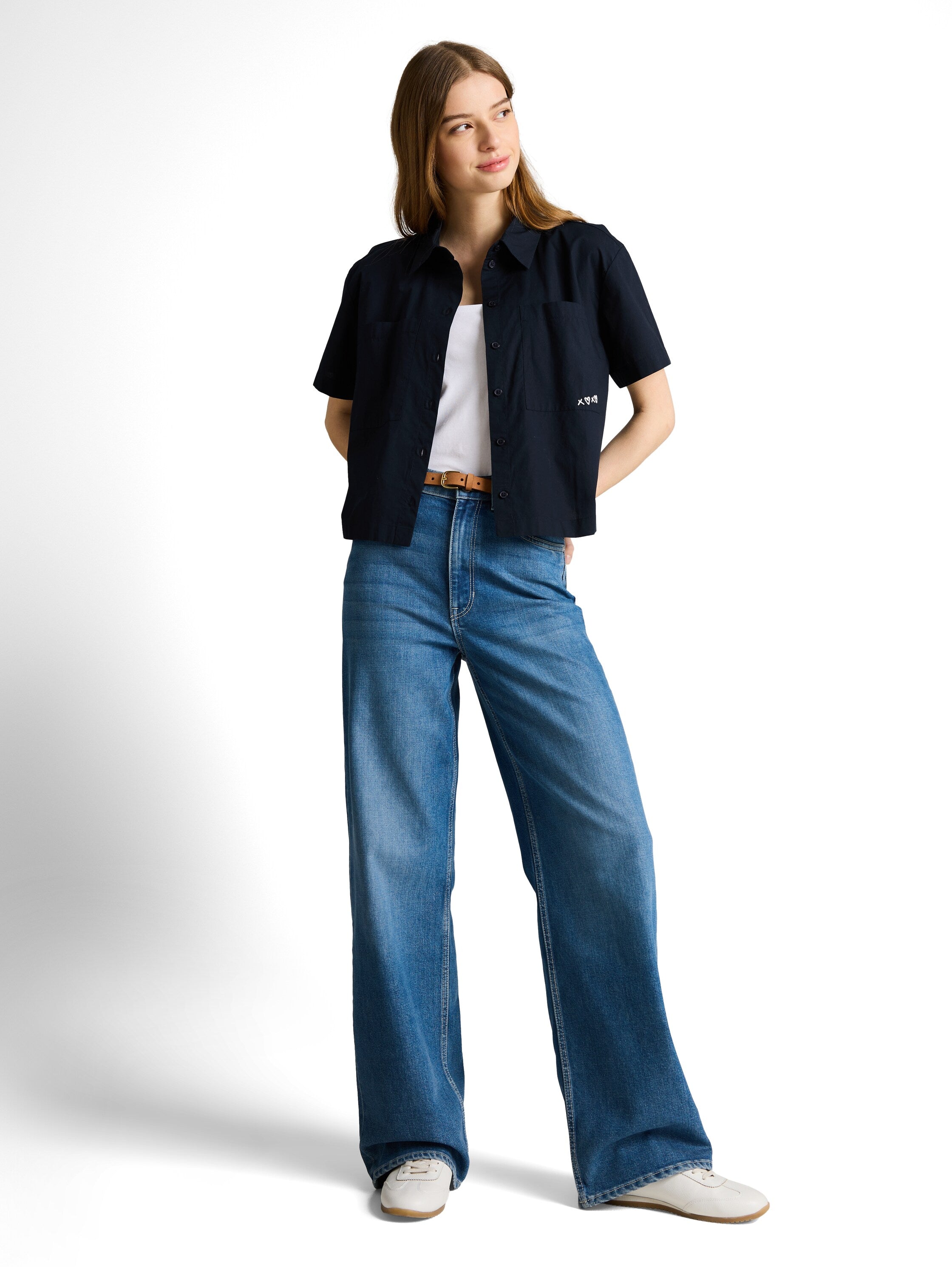 Tom Tailor Navy Boxy Fit Cotton Blouse