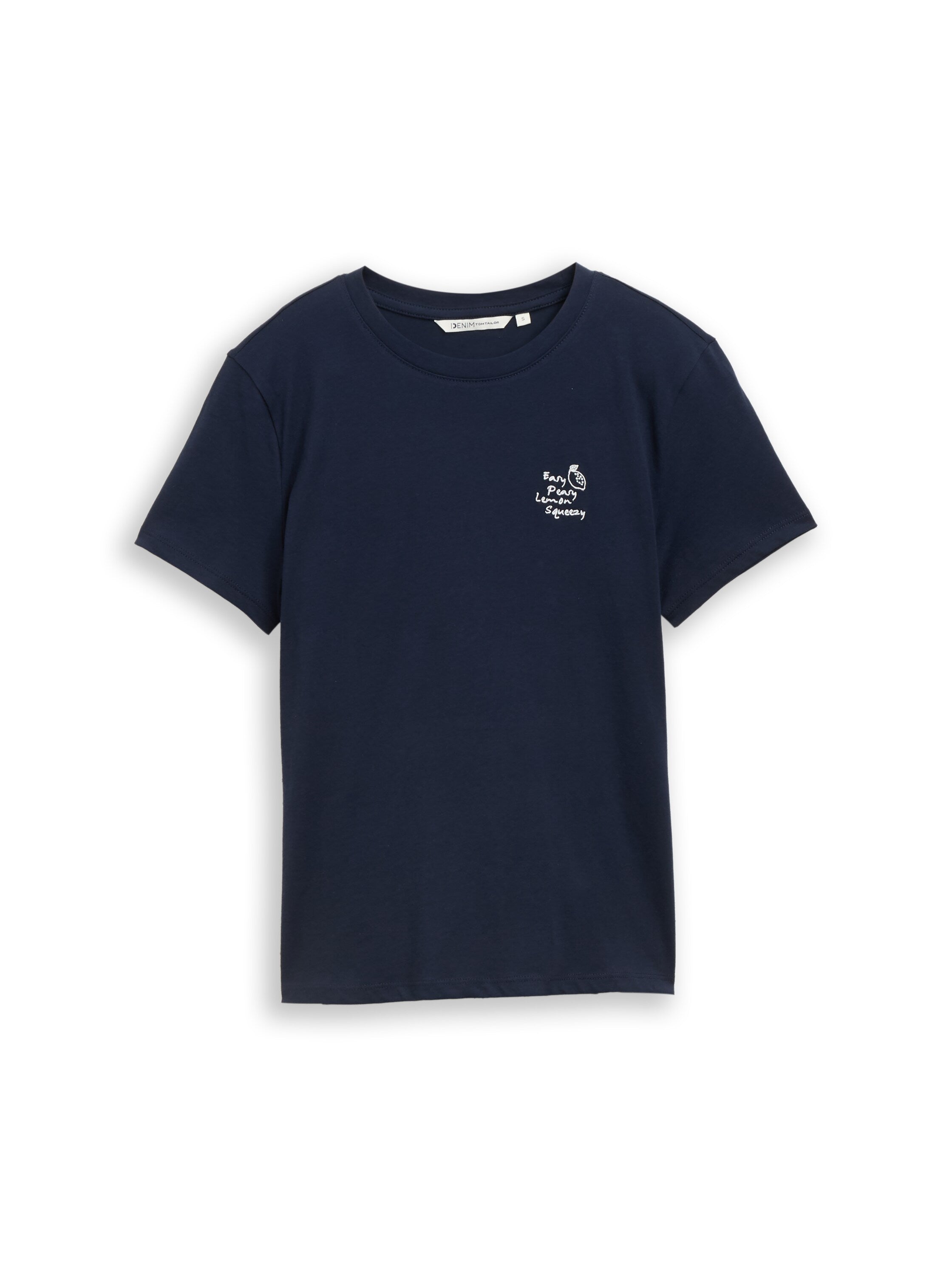 Tom Tailor Navy Short Sleeved T-Shirt With Printed Front Design