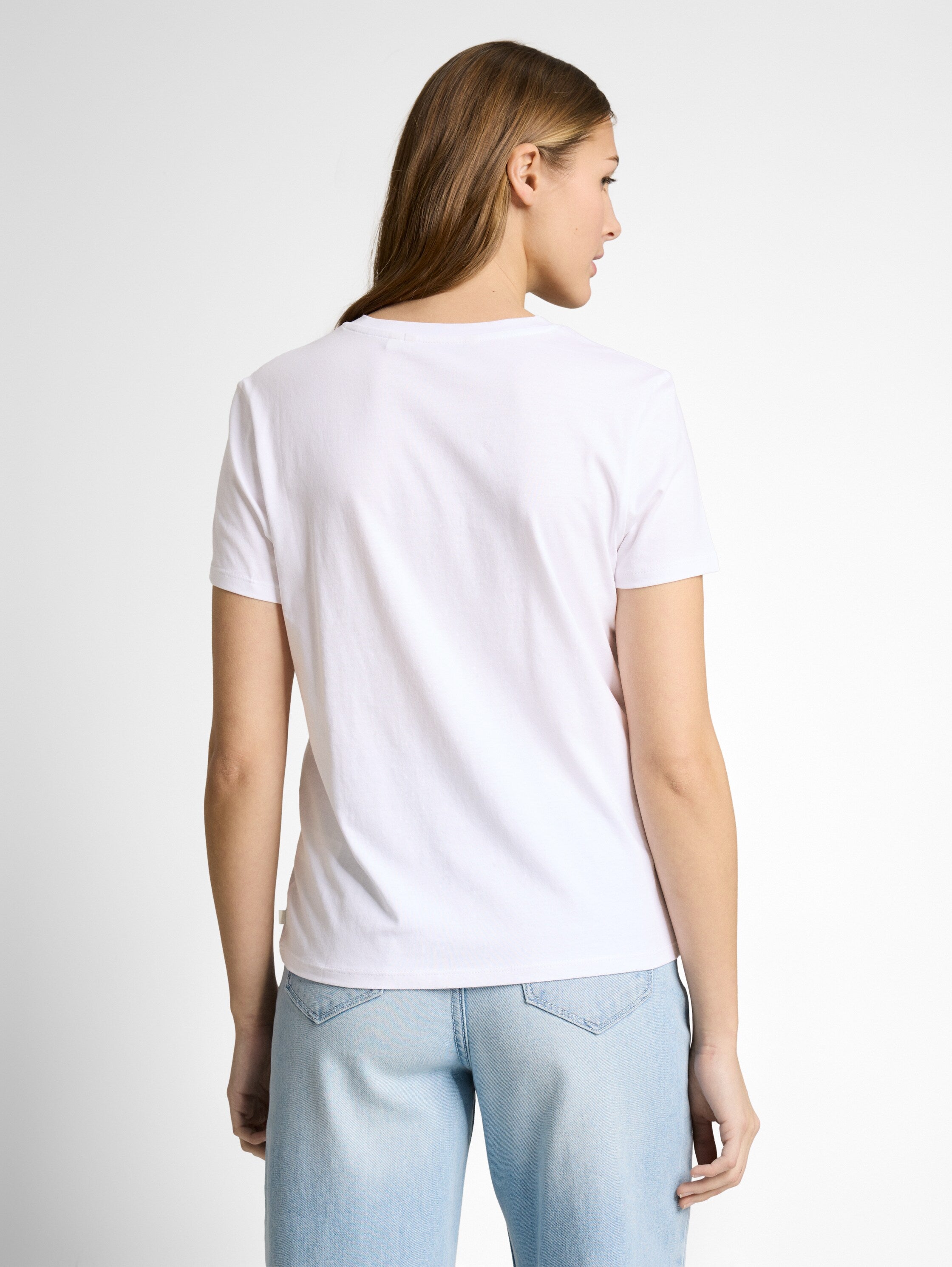 Tom Tailor White Short Sleeved T-Shirt With Printed Front Design