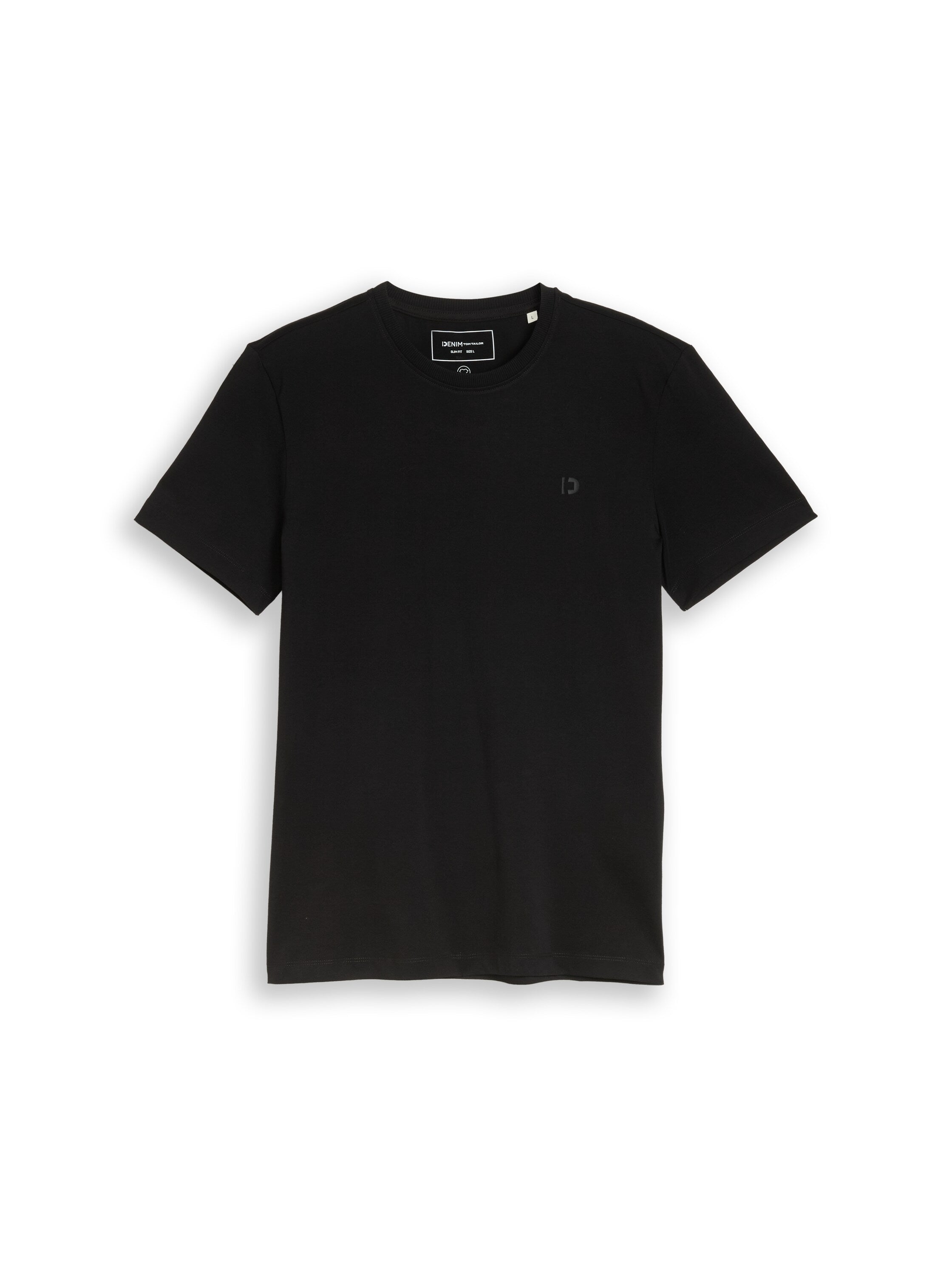 Tom Tailor Black Slim Fit Cotton T-Shirt