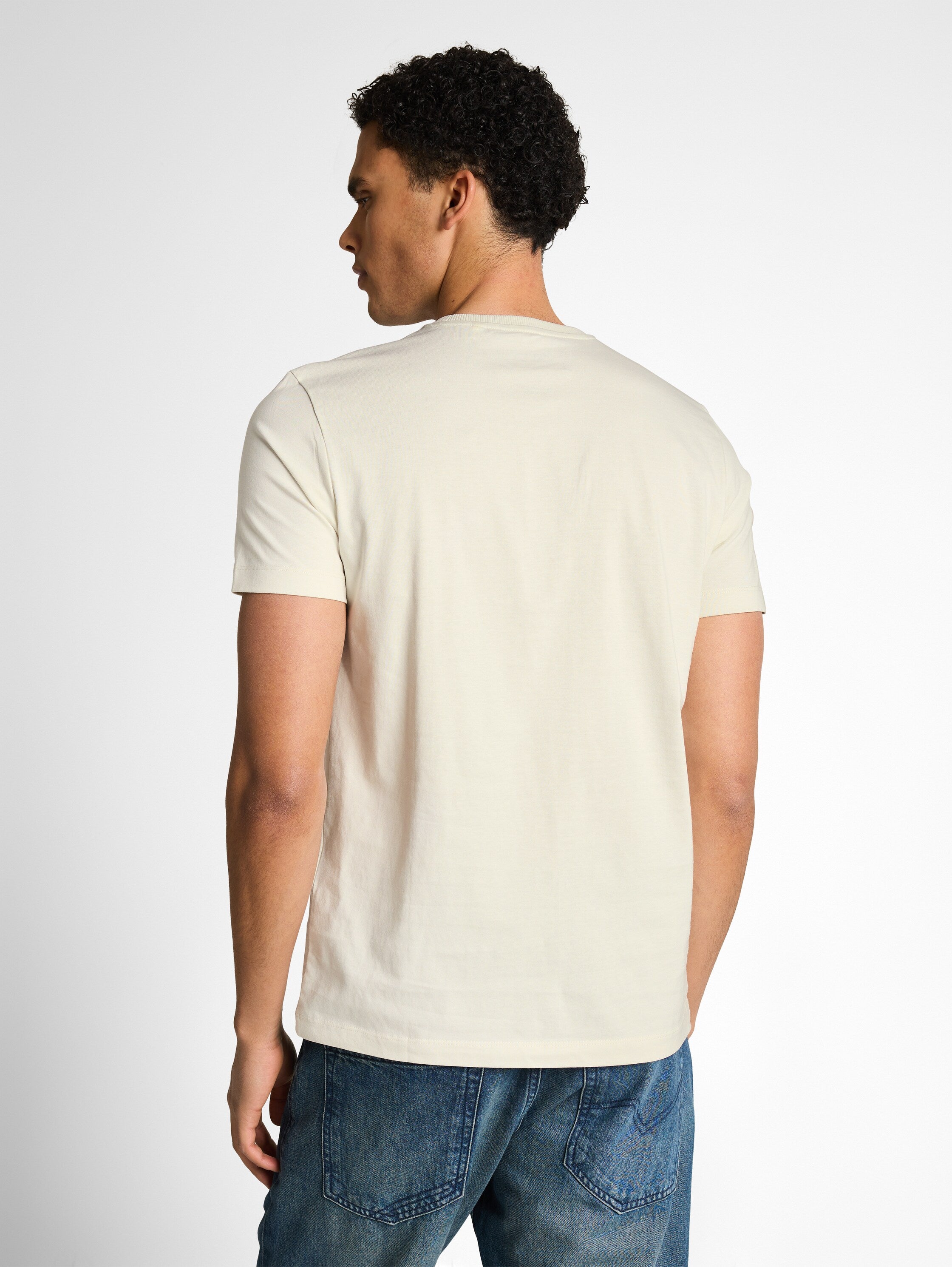 Tom Tailor Off White Slim Fit Cotton T-Shirt