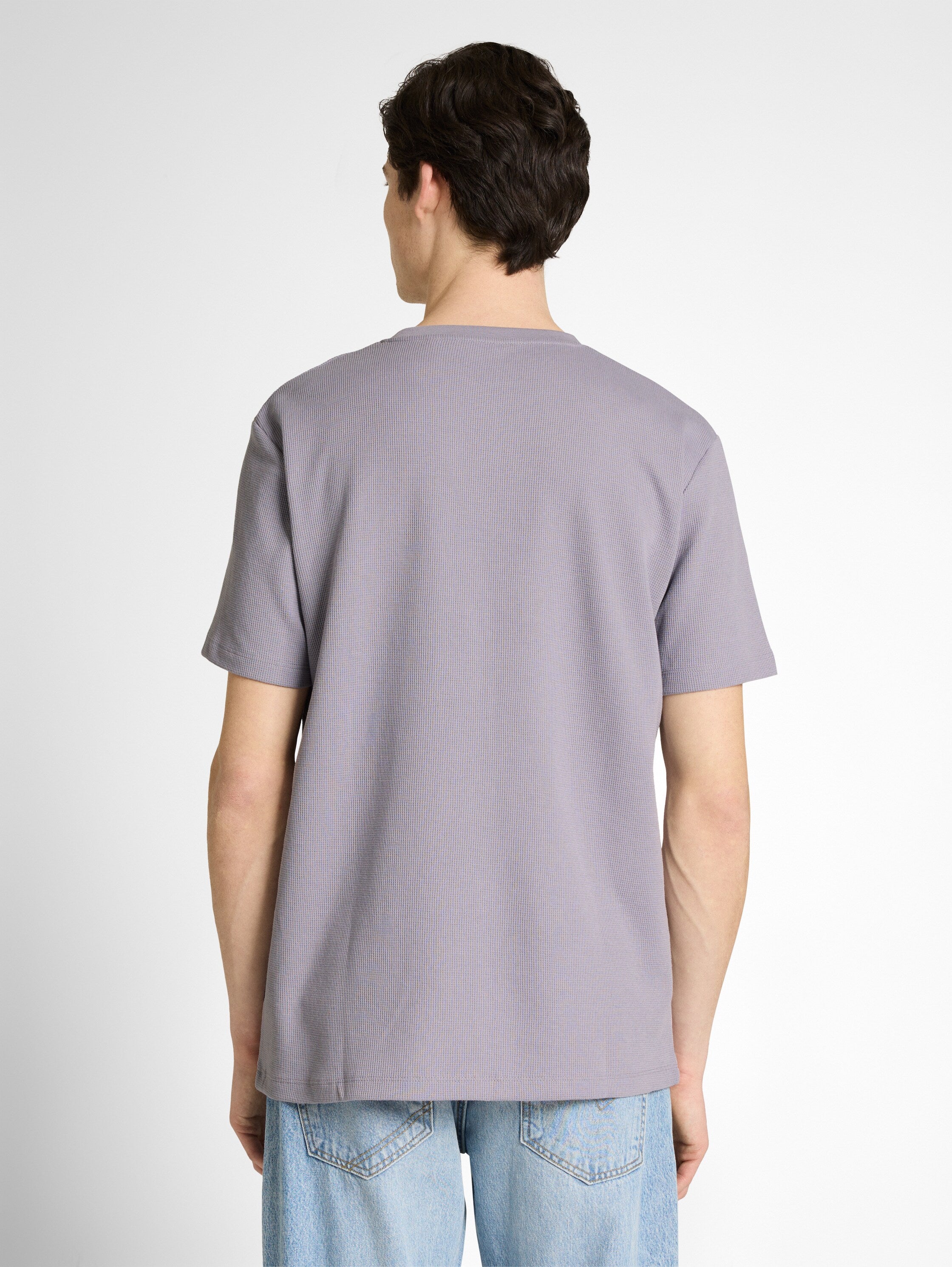Tom Tailor Lilac Grey T-Shirt With Waffle Texture