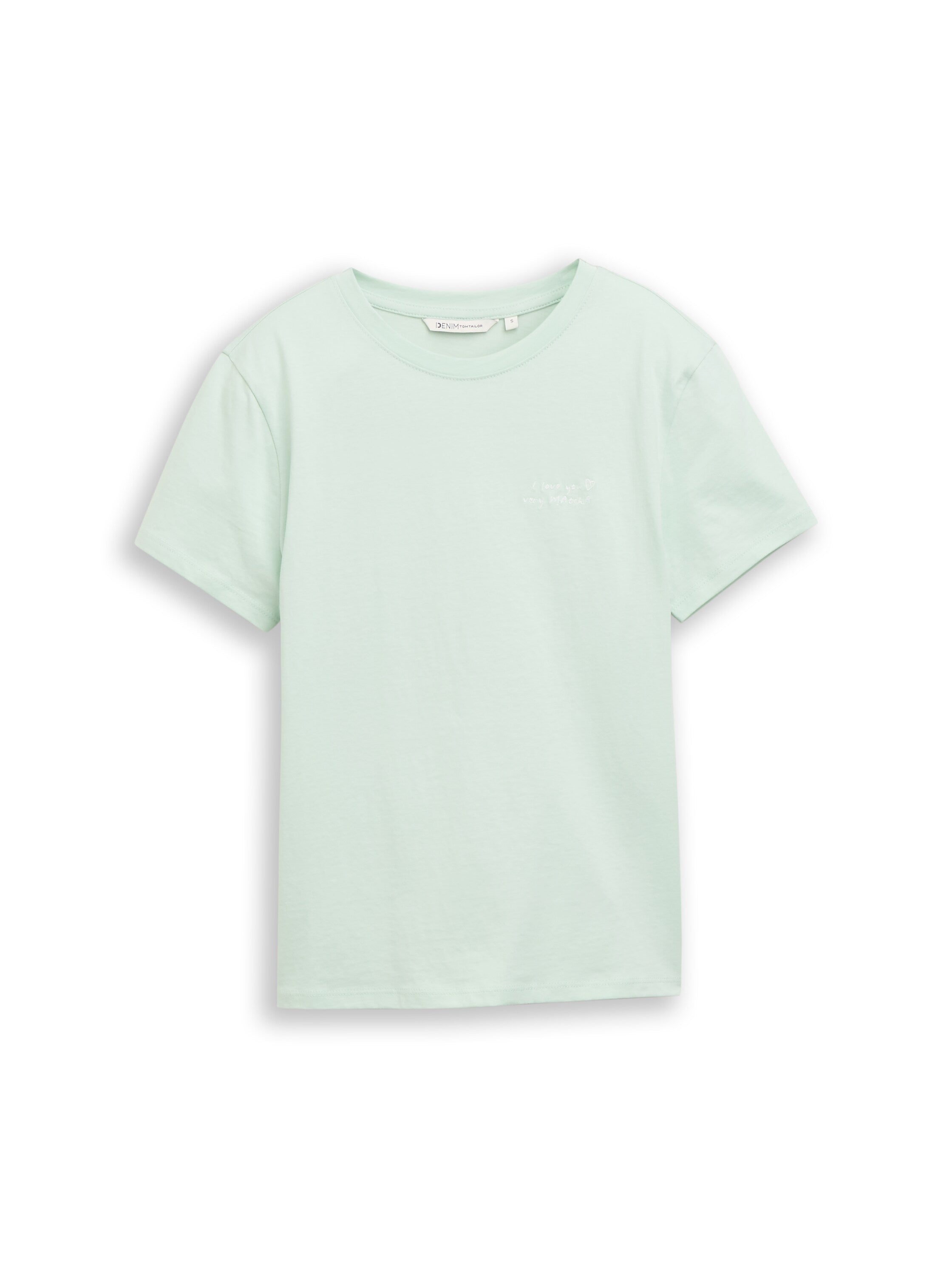 Tom Tailor Mint Green Short Sleeved T-Shirt With Printed Front Design