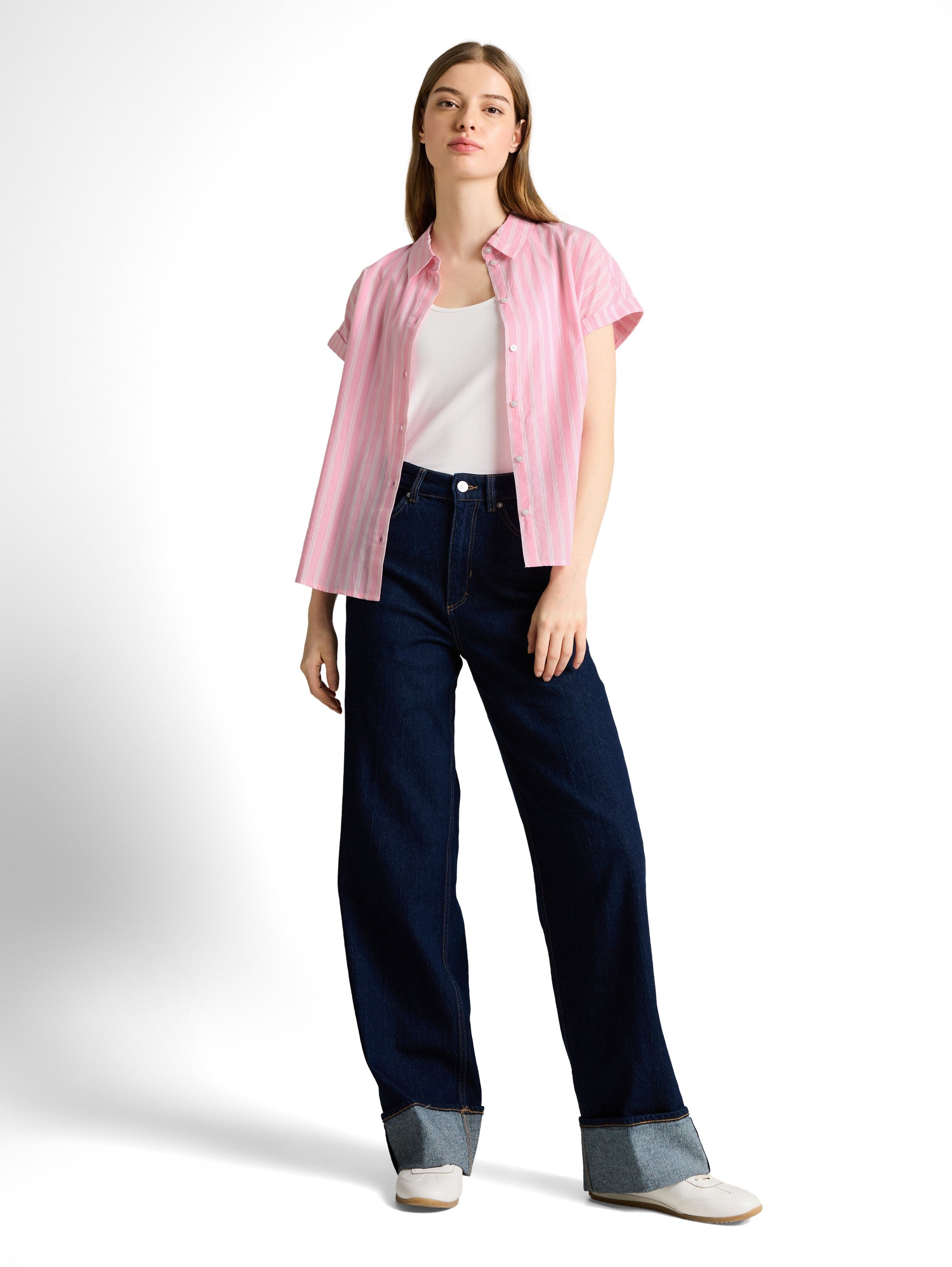 Tom Tailor Pink White Striped Shirt