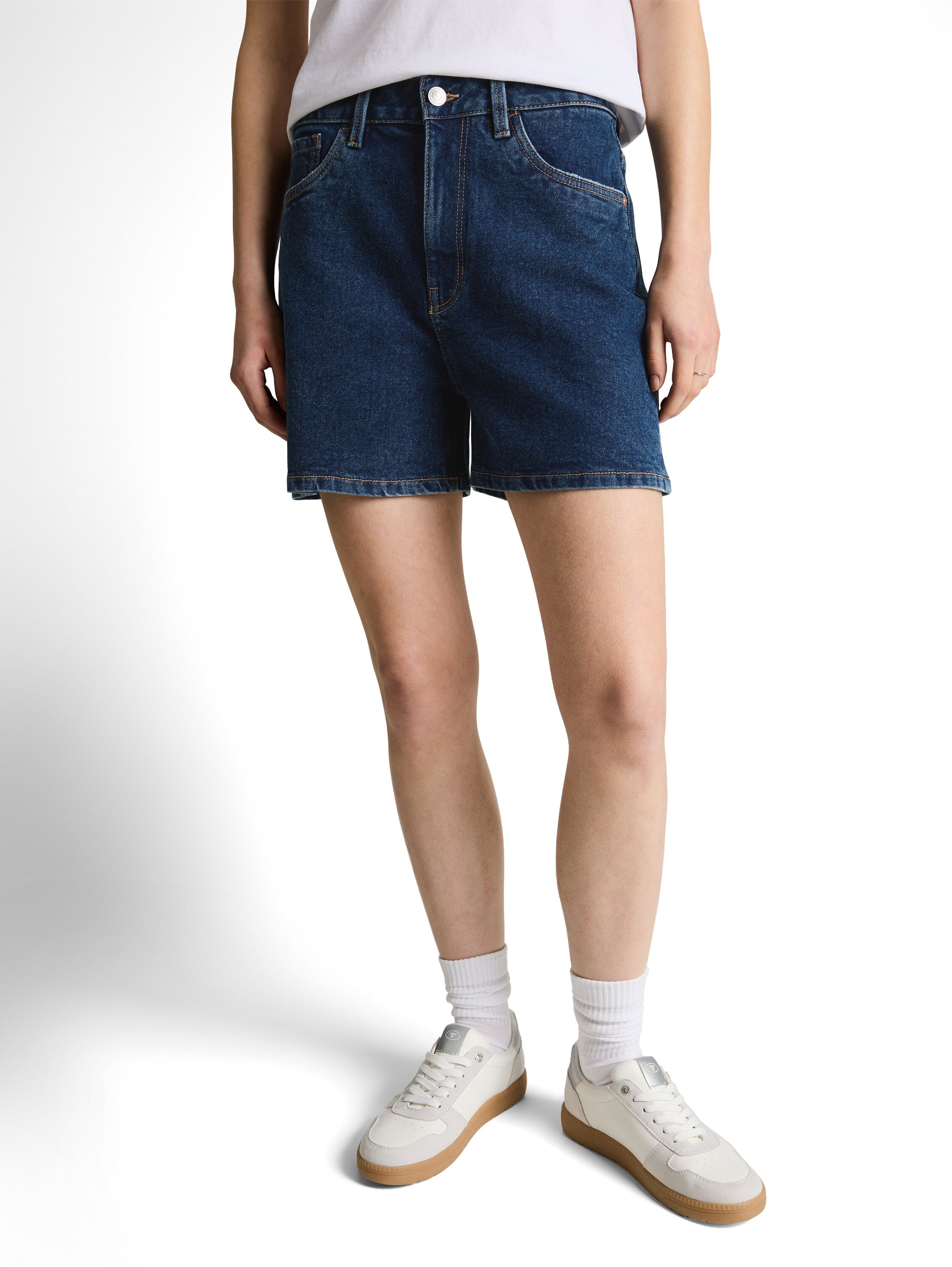 Tom Tailor Blue Straight High-Waisted Denim Shorts