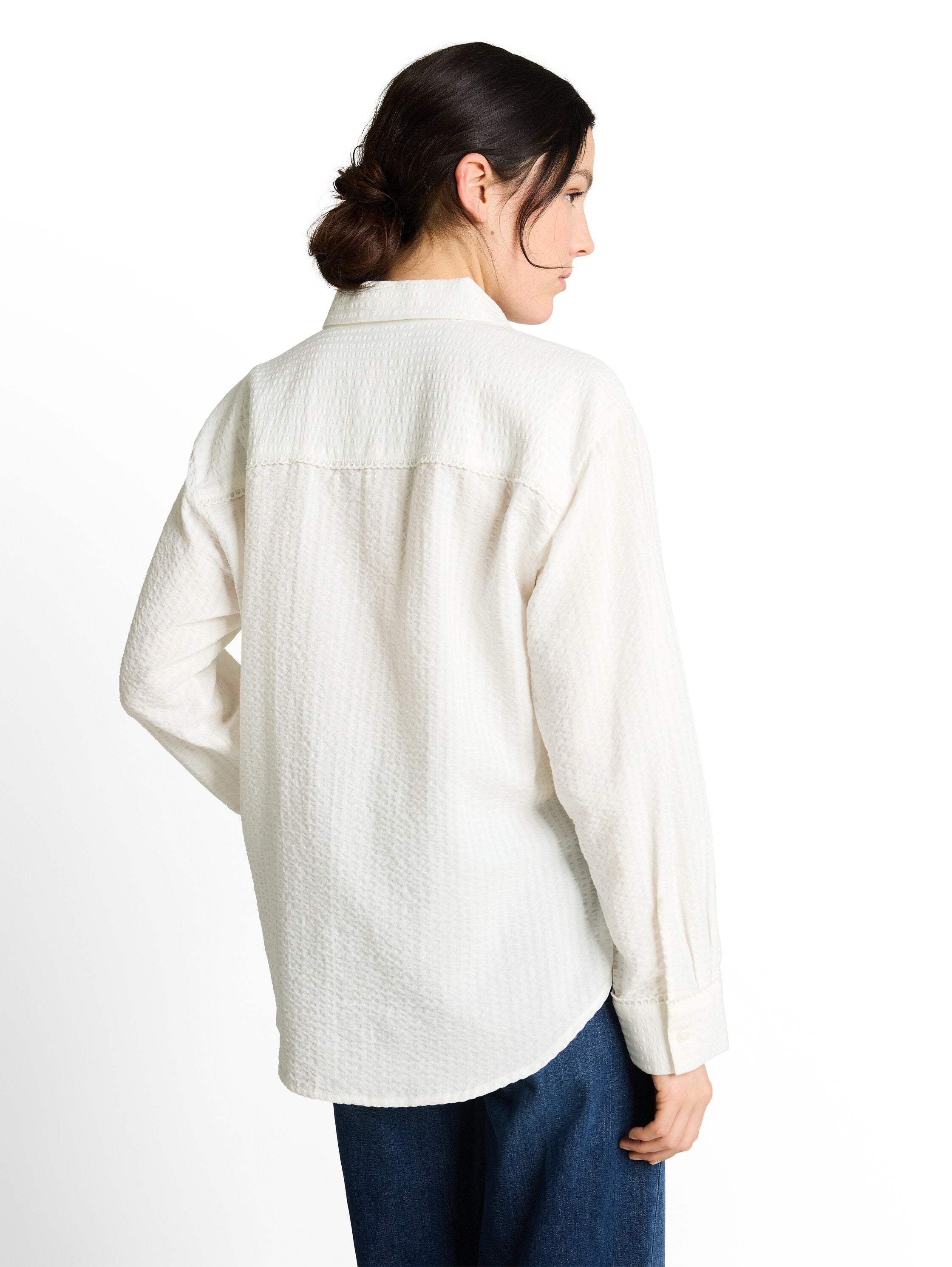 Tom Tailor Off White Loose Fit Shirt Blouse