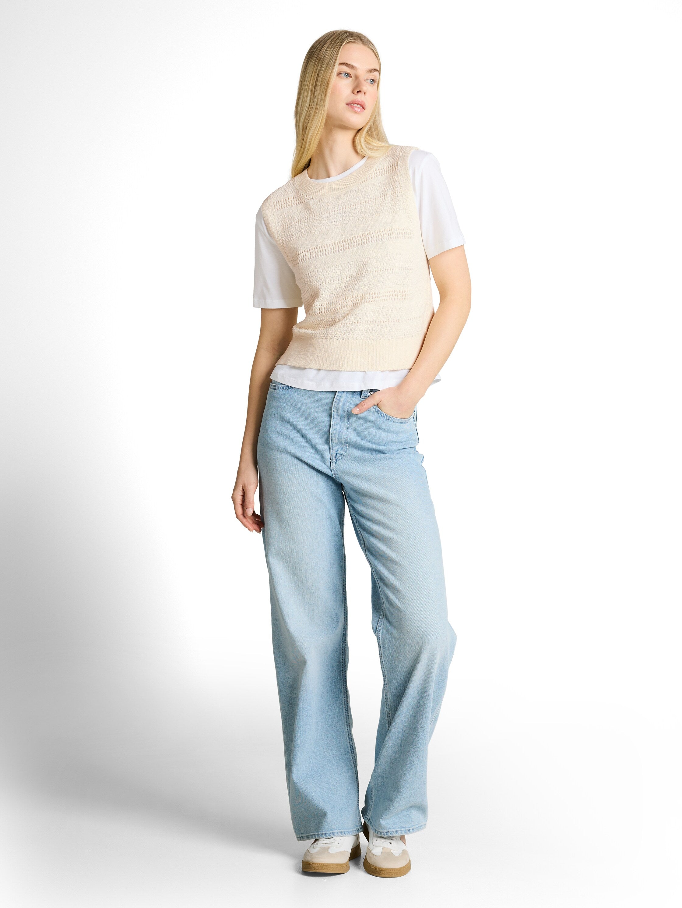 Tom Tailor Gardenia White Sleeveless Top
