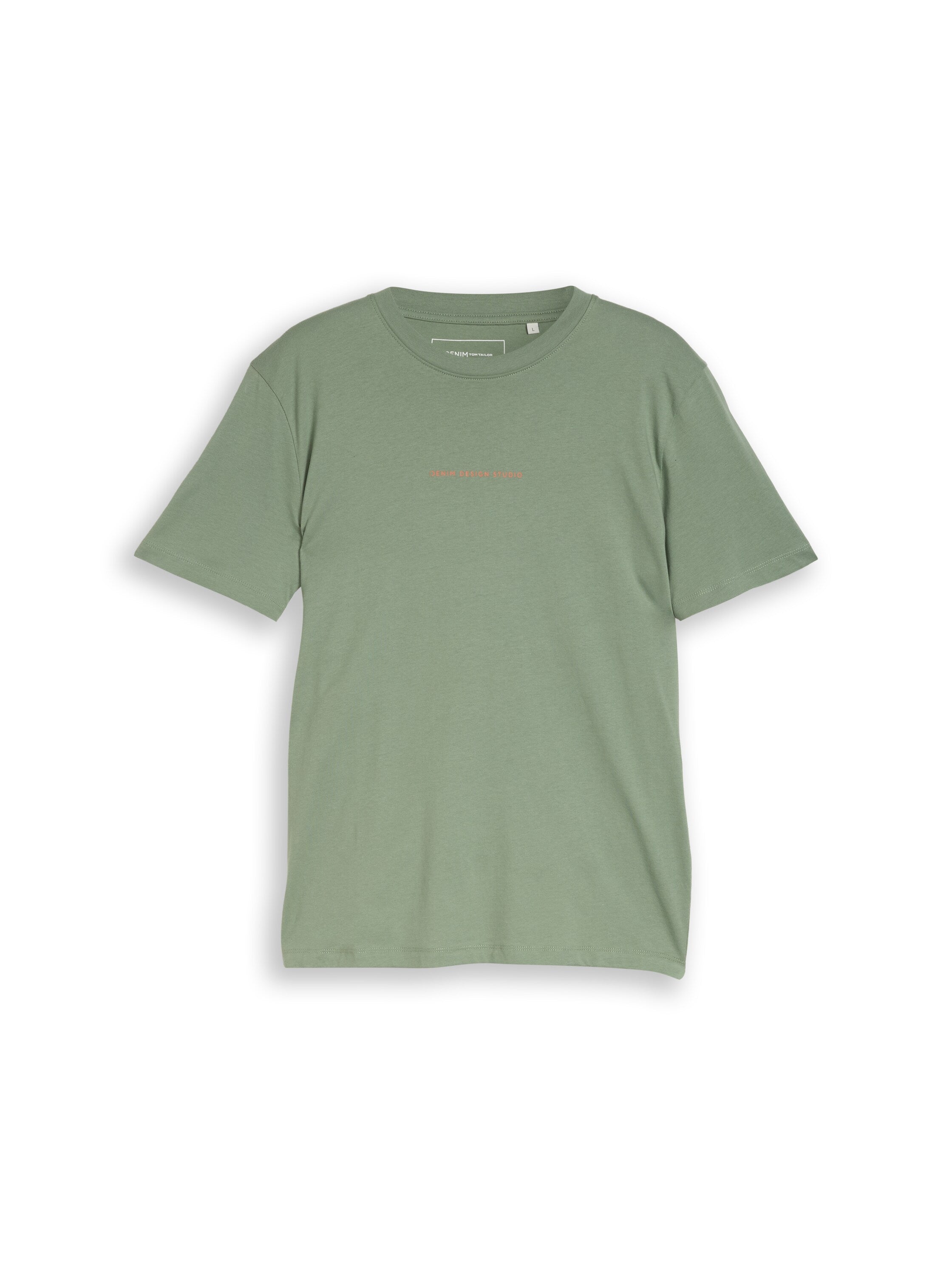 Tom Tailor Olive Green T-Shirt With Back Print