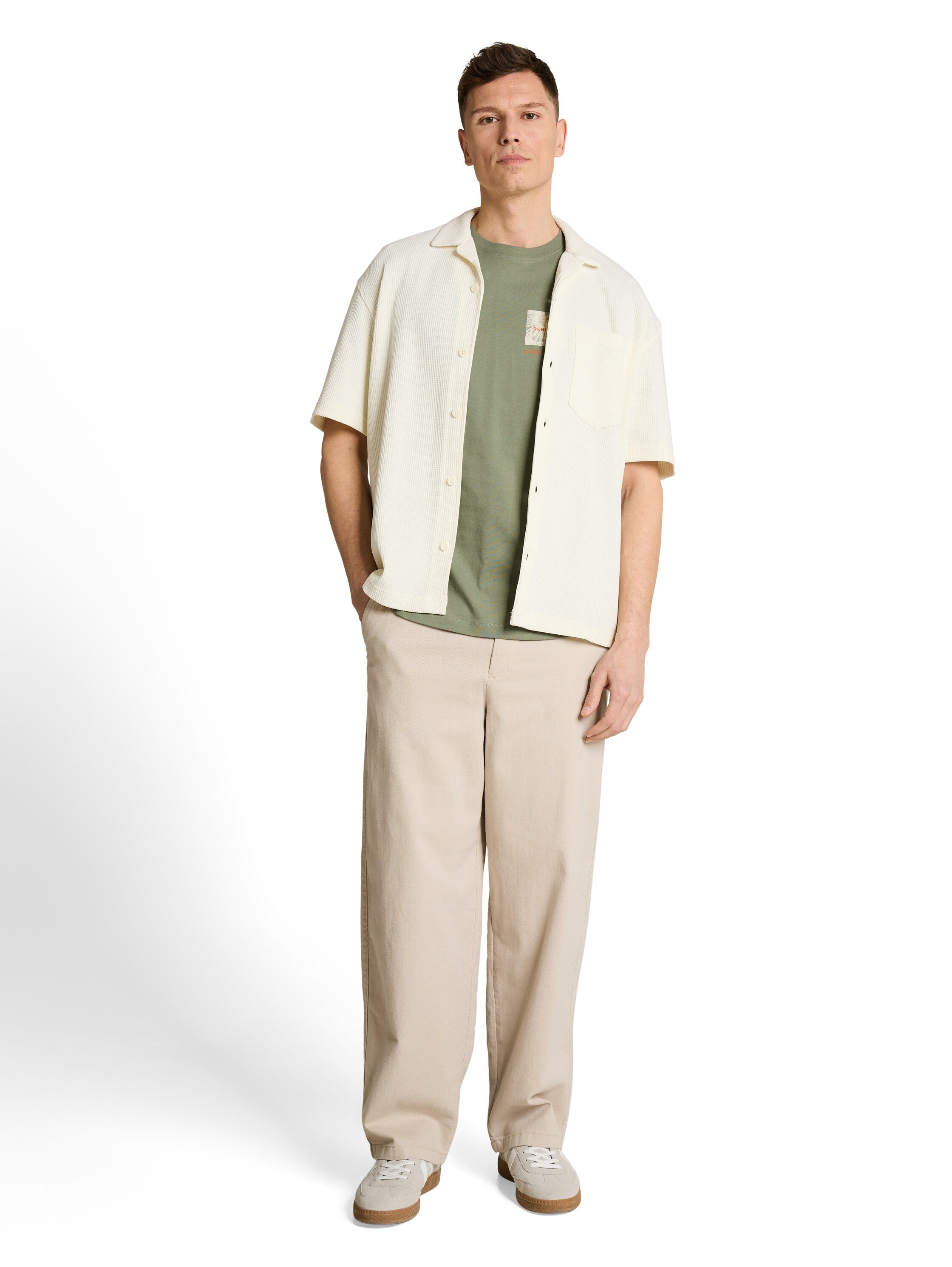 Tom Tailor Olive Green T-Shirt With Print