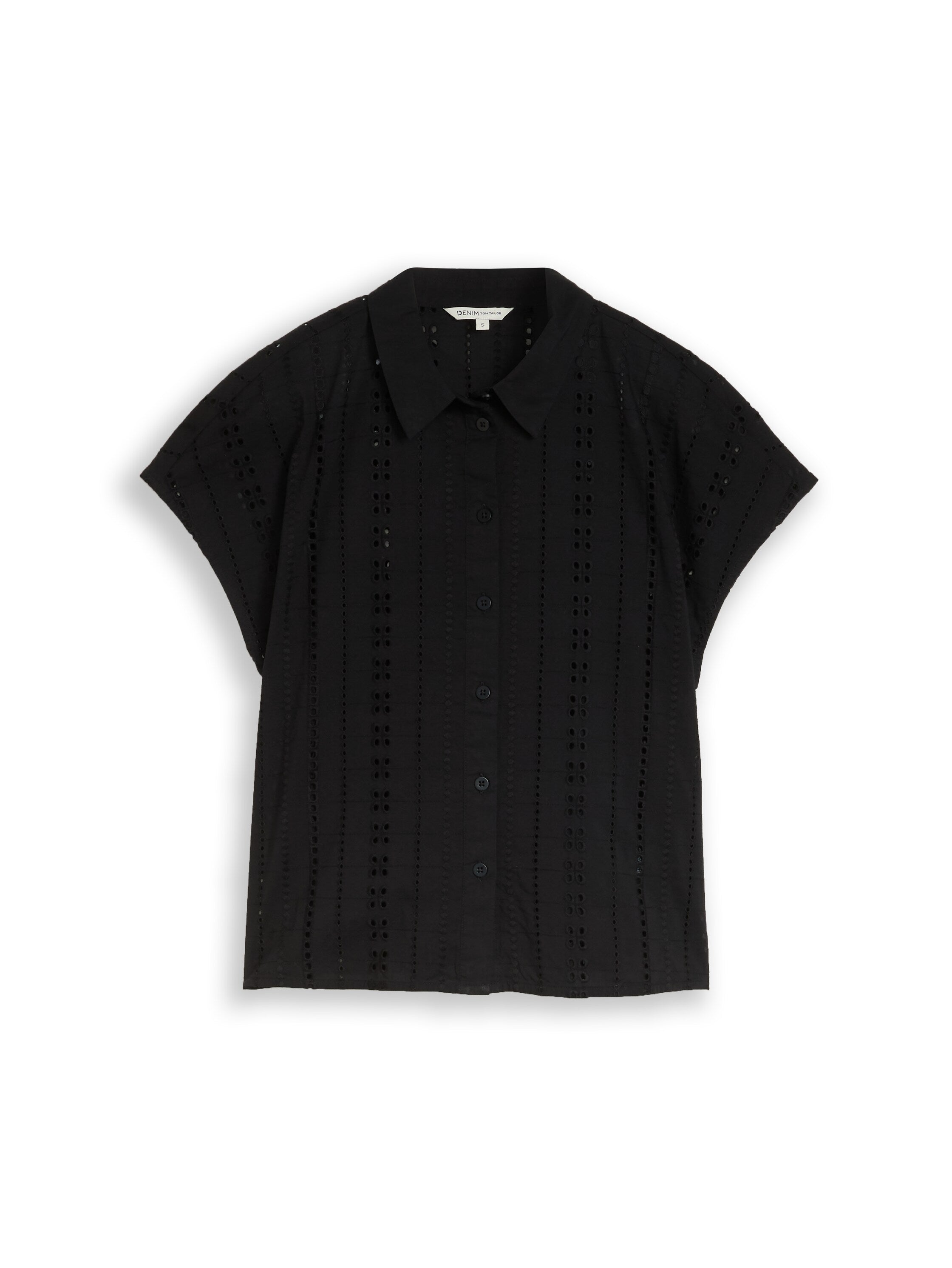 Tom Tailor Black Blouse With Eyelet Embroidery