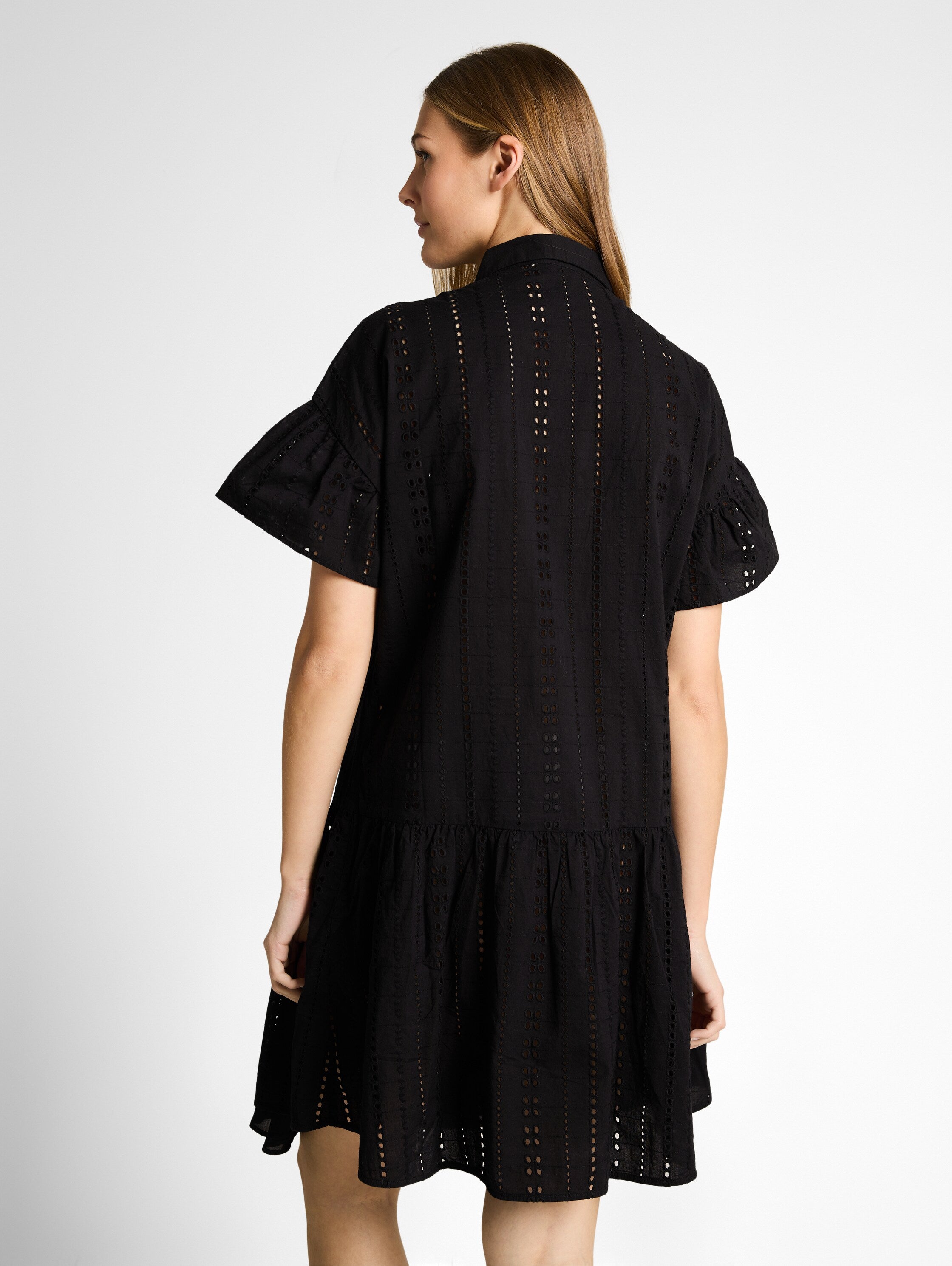 Tom Tailor Black Mini Dress With Lock Embroidery