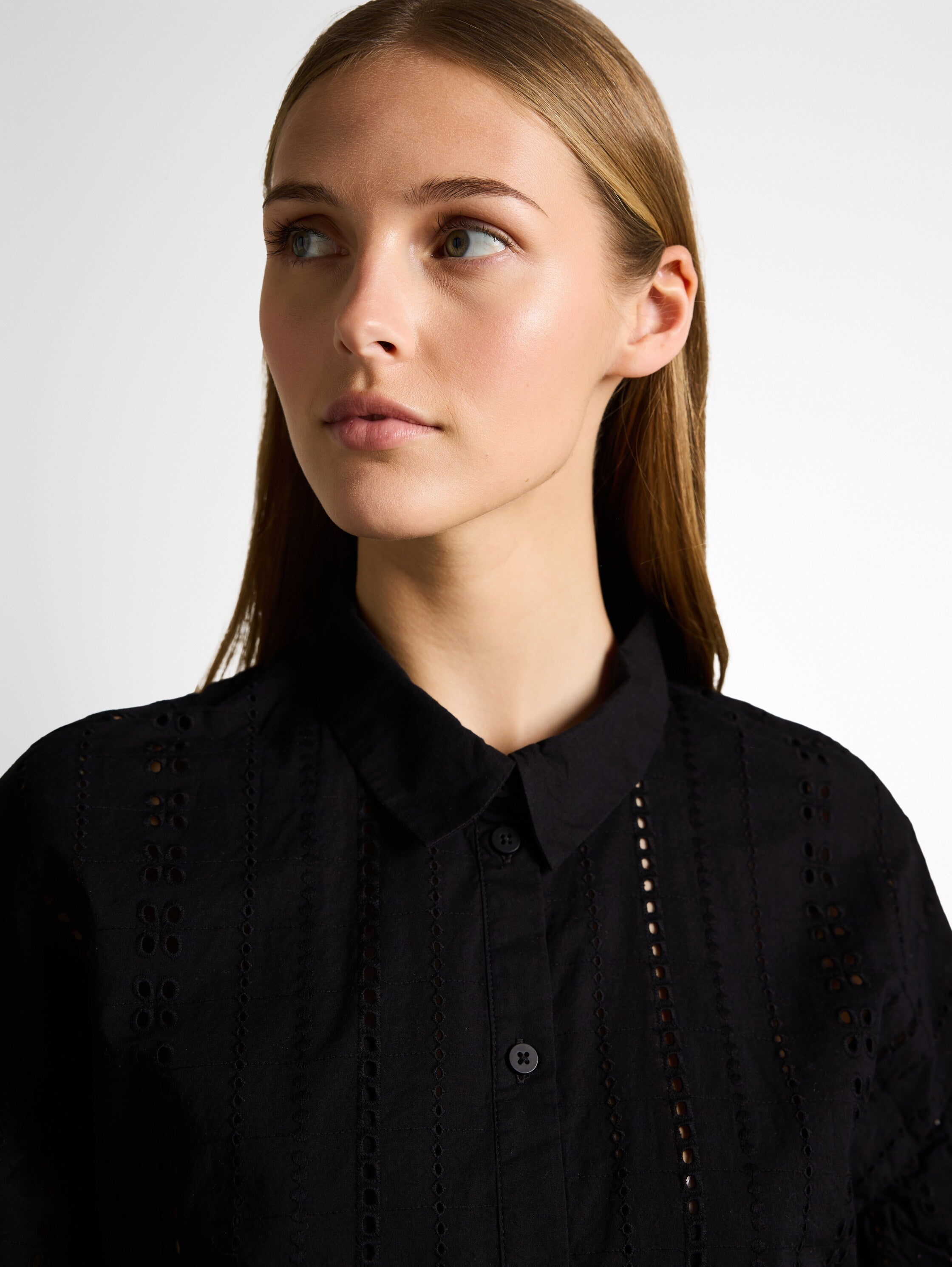 Tom Tailor Black Mini Dress With Lock Embroidery