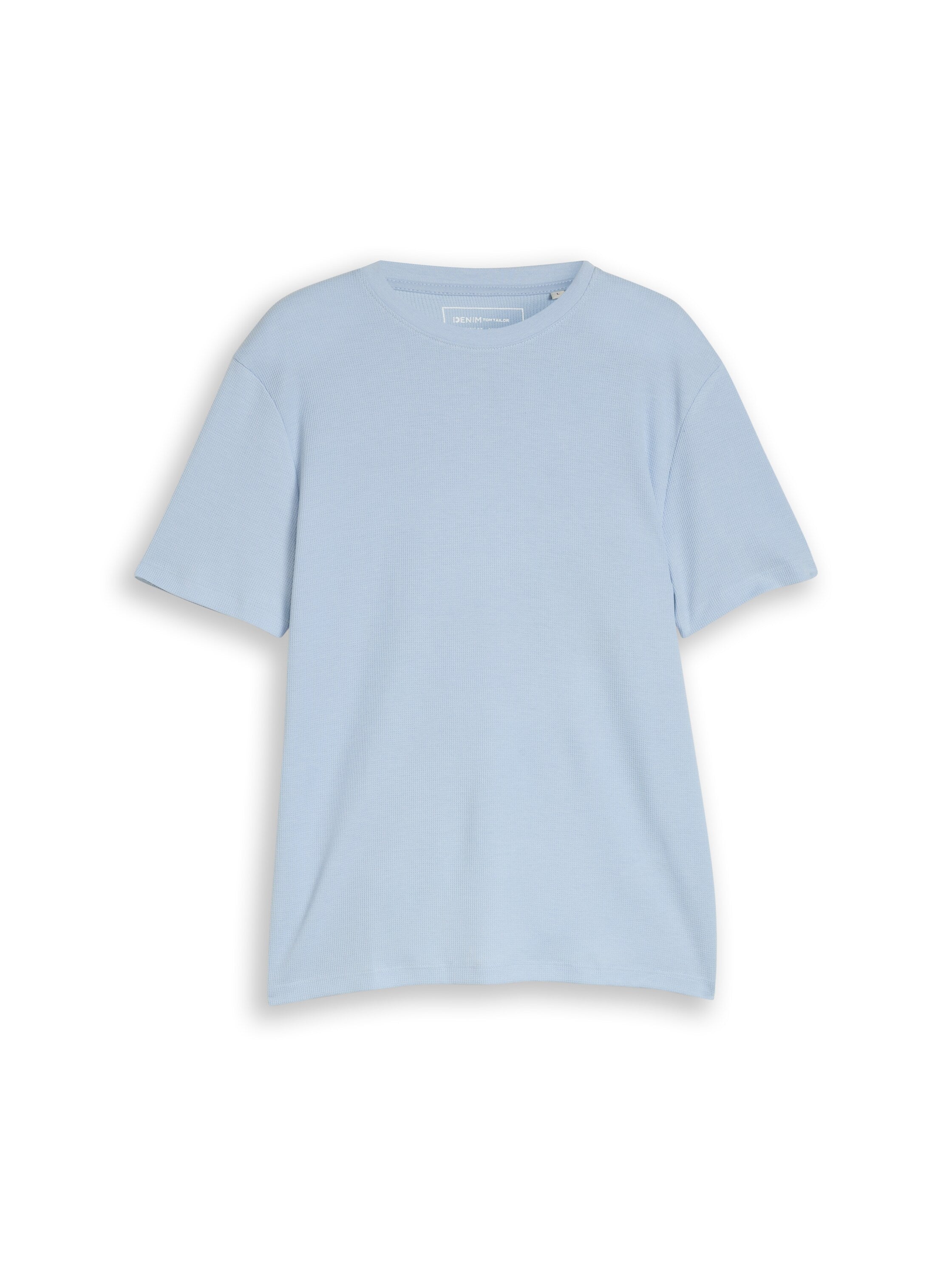Tom Tailor Blue T-Shirt With Waffle Texture