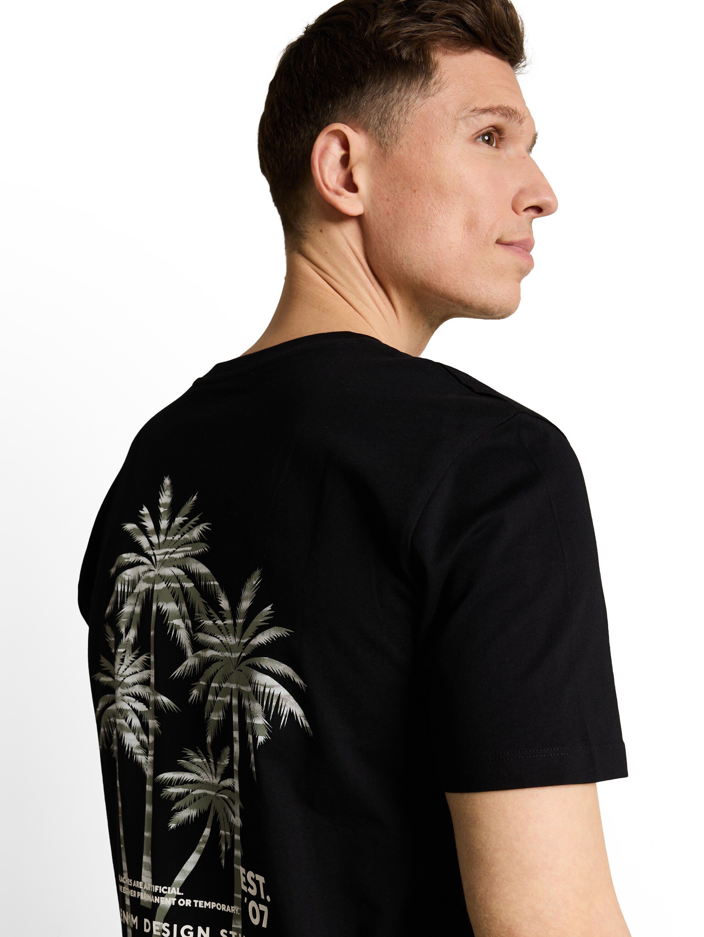 Tom Tailor Black T-Shirt With Back Print