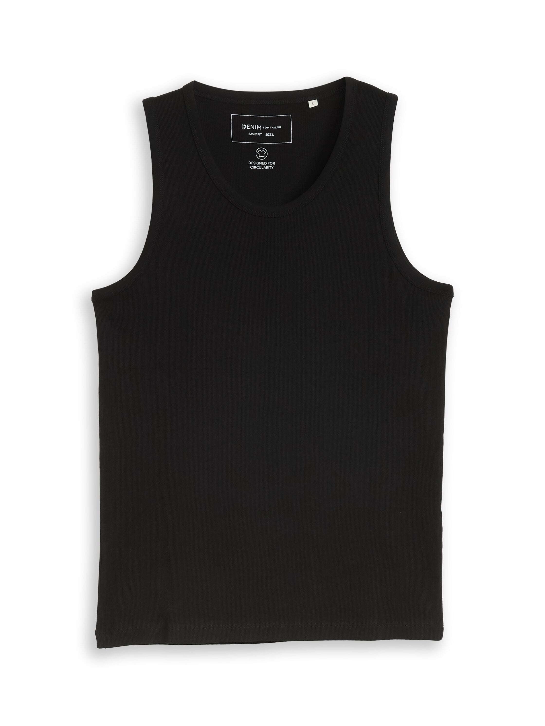 Tom Tailor Black Basic Ribbed Tank Top