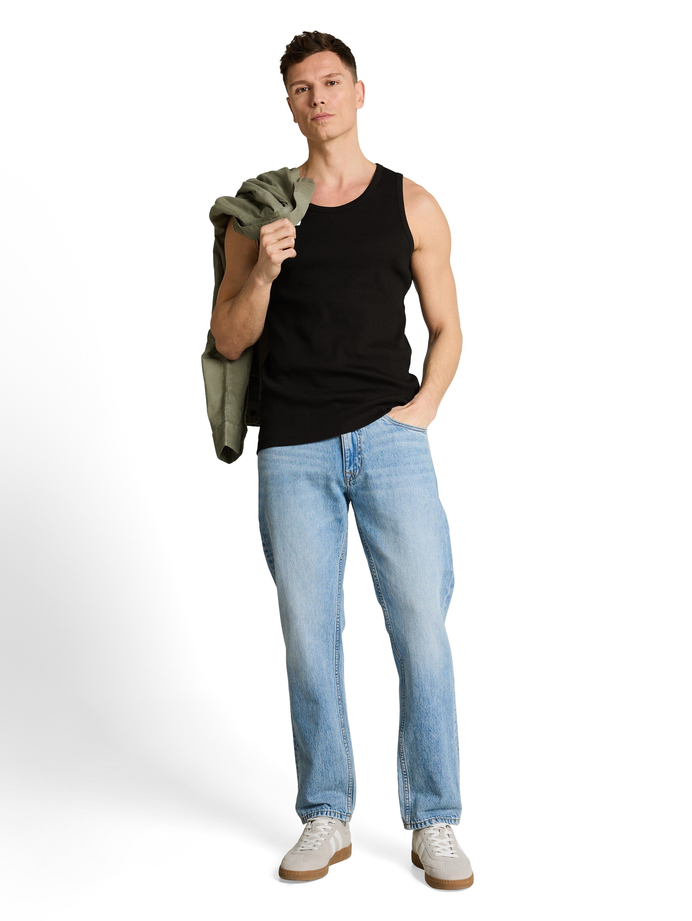 Tom Tailor Black Basic Ribbed Tank Top