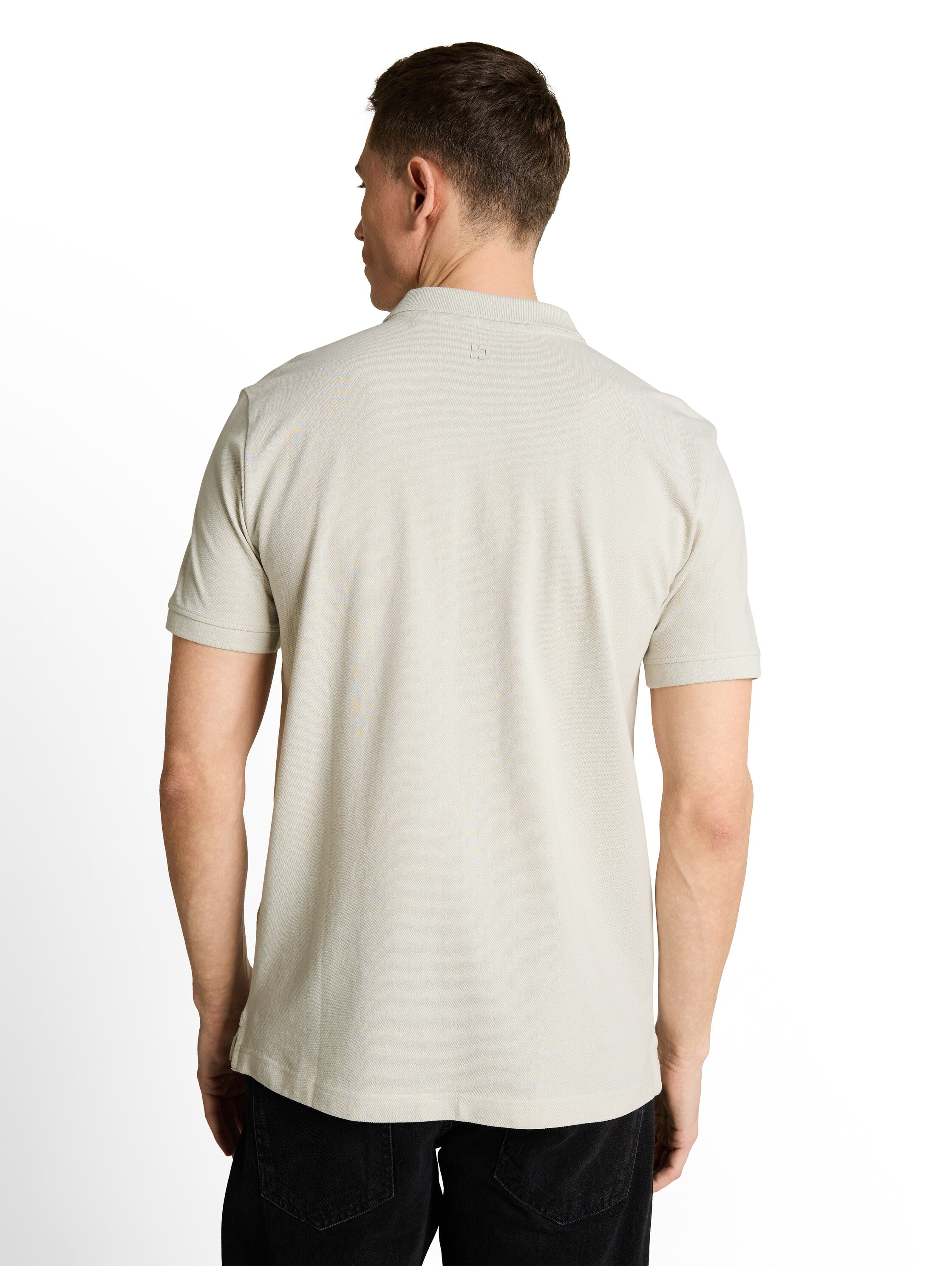 Tom Tailor Greyish White Cotton Piqué Polo Shirt