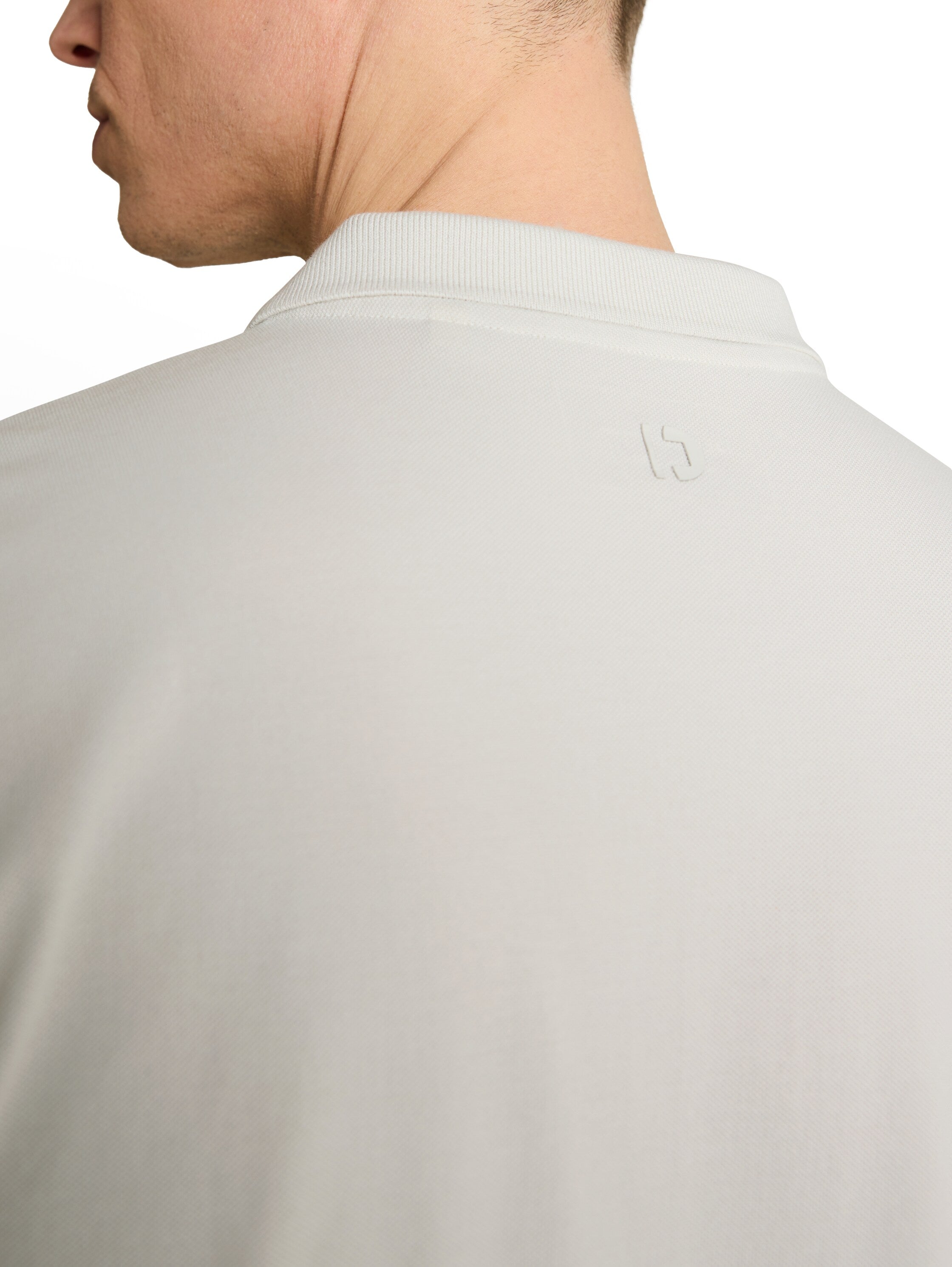 Tom Tailor Greyish White Cotton Piqué Polo Shirt