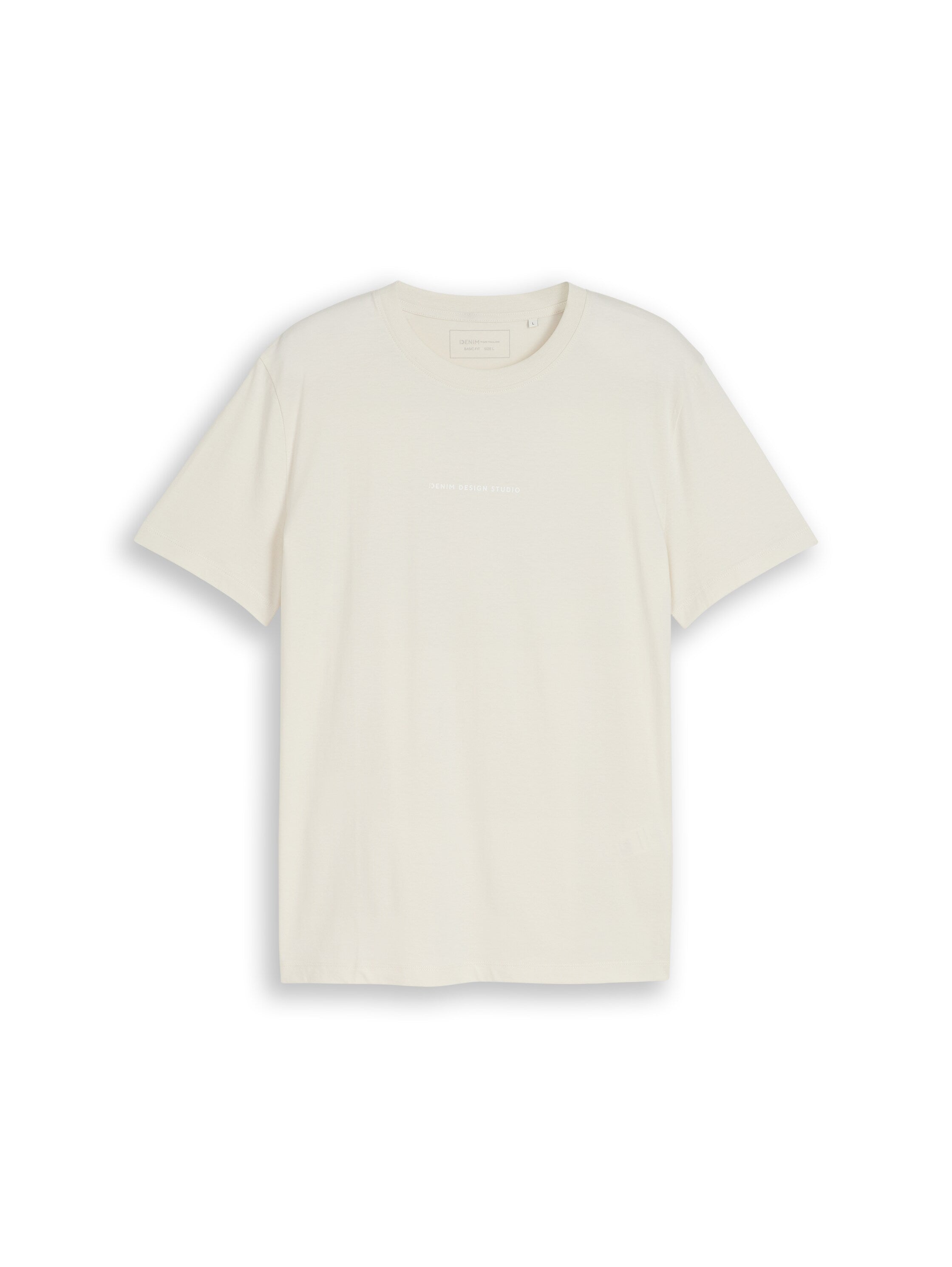 Tom Tailor Greyish White T-Shirt With Back Print