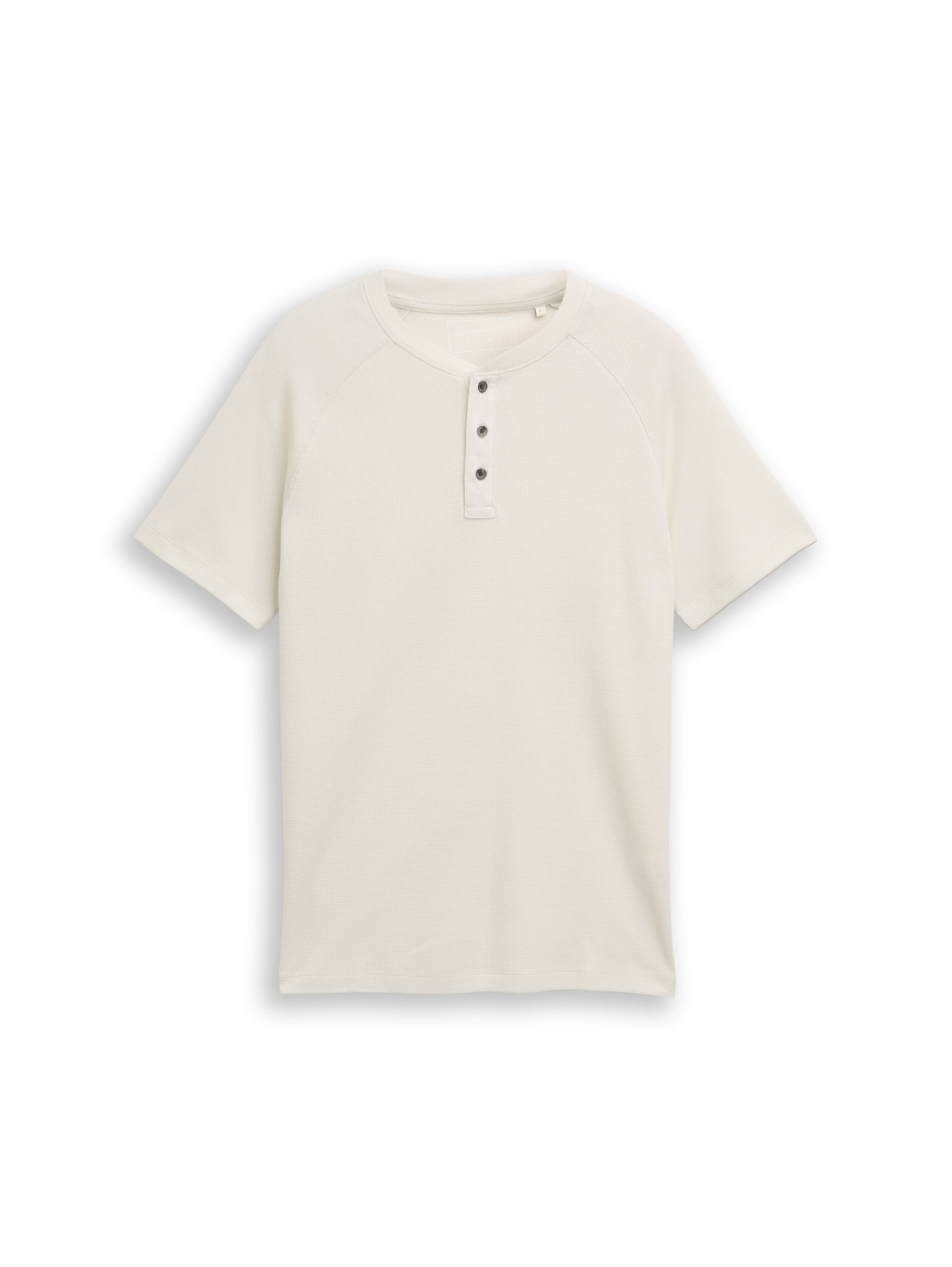 Tom Tailor Off White T-Shirt With Waffle Texture