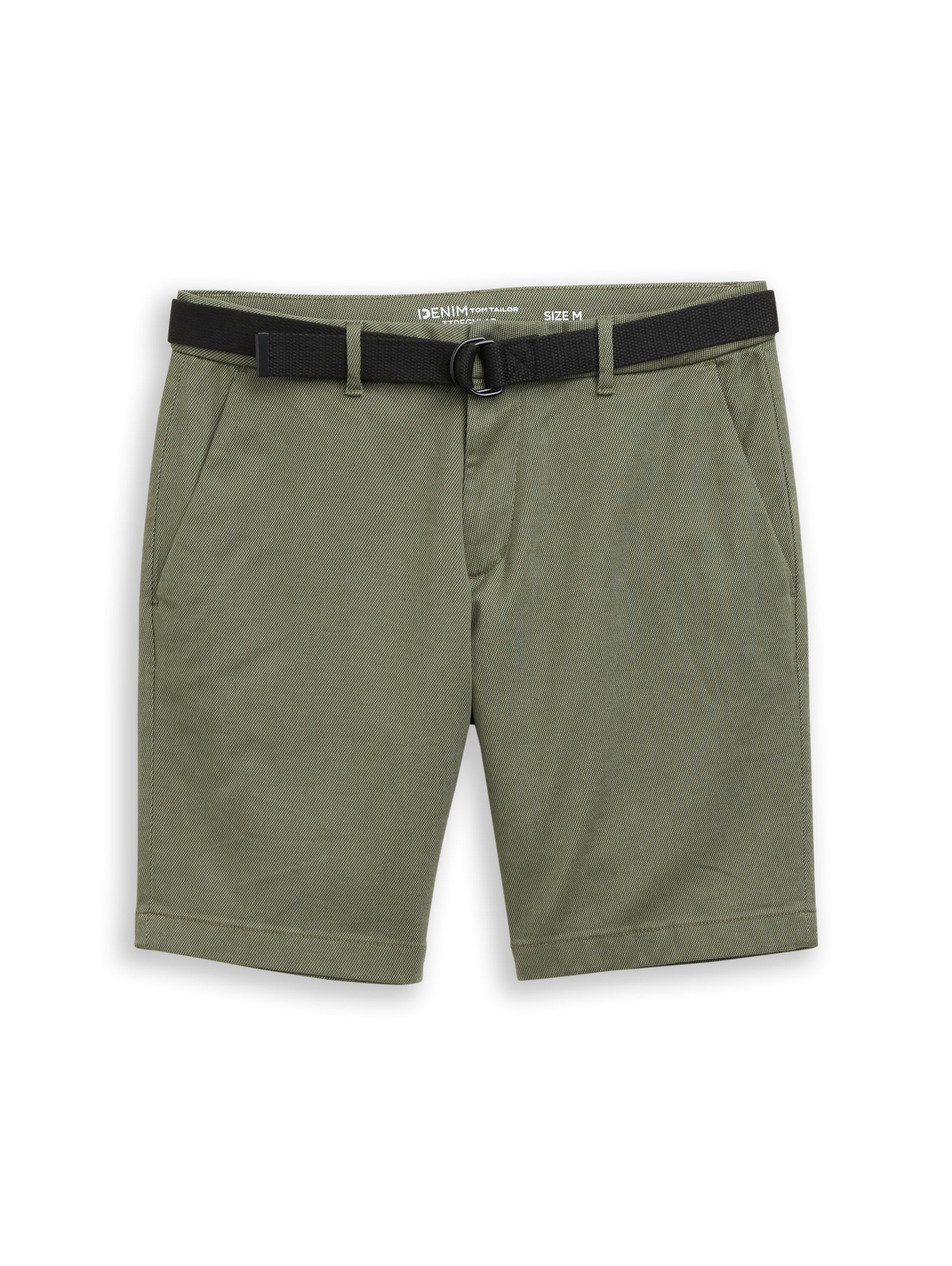 Tom Tailor Olive Regular Chino Shorts With Belt