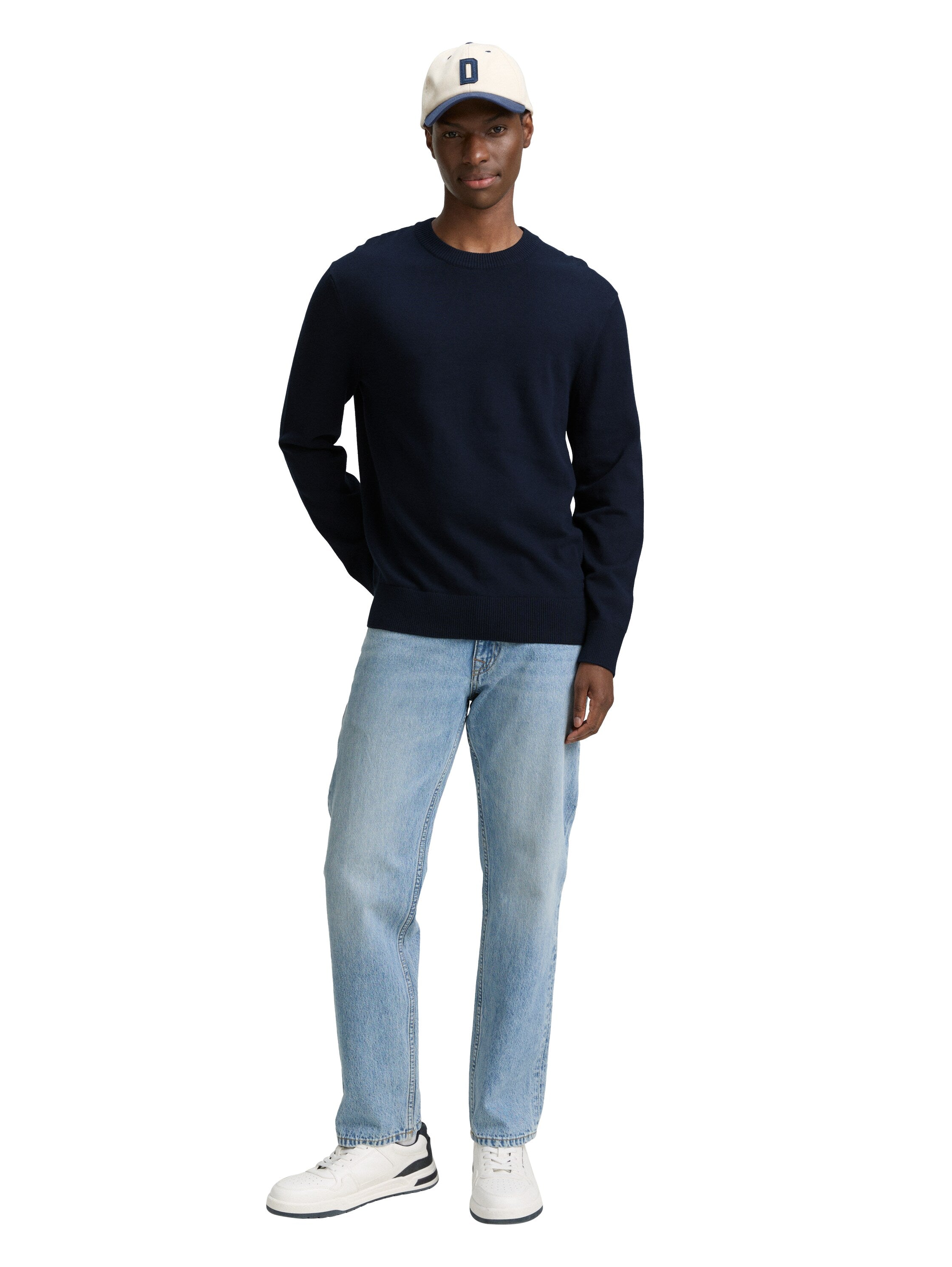 Tom Tailor Basic Knitted Dark Navy Cotton Pullover