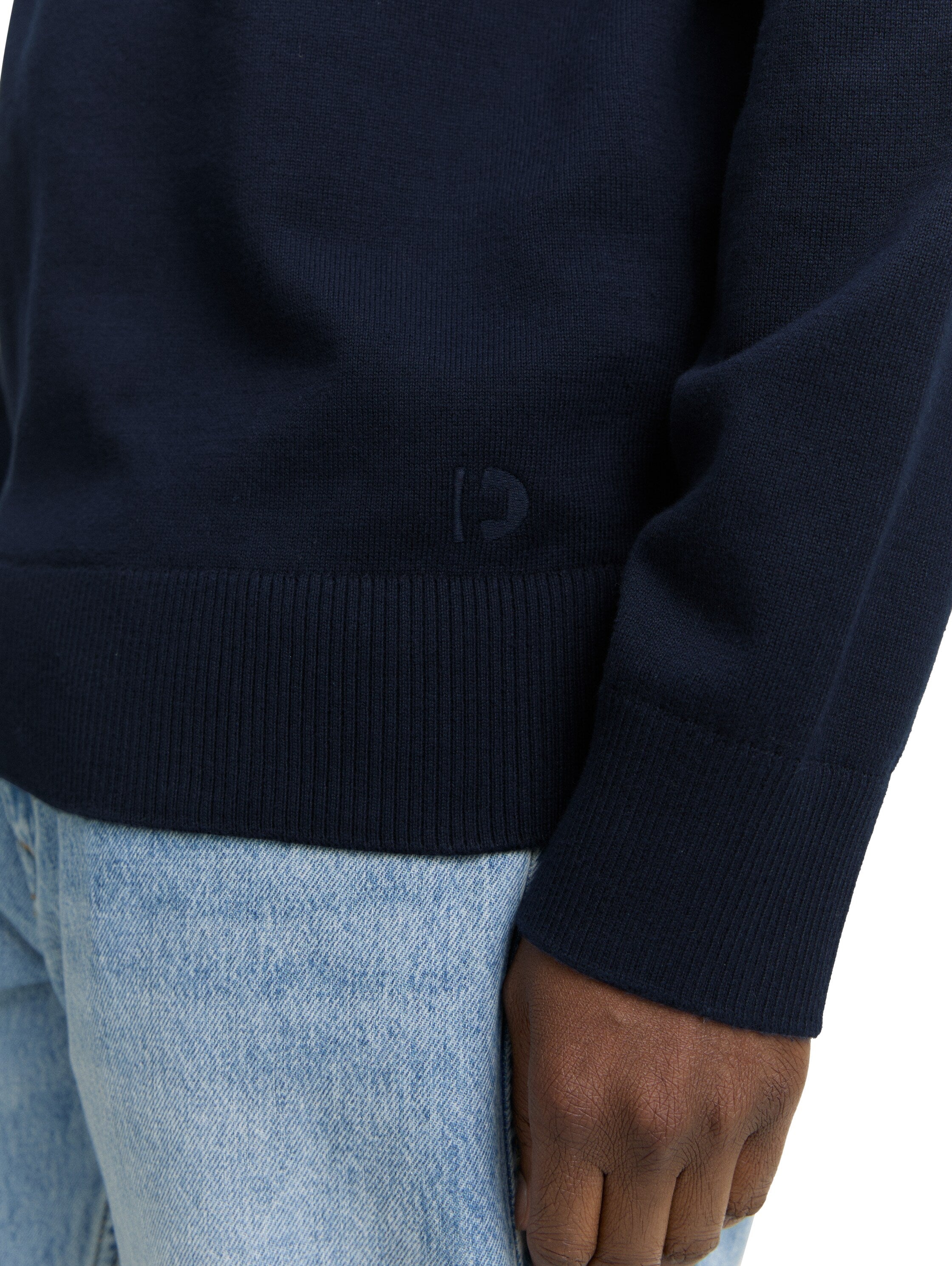 Tom Tailor Basic Knitted Dark Navy Cotton Pullover