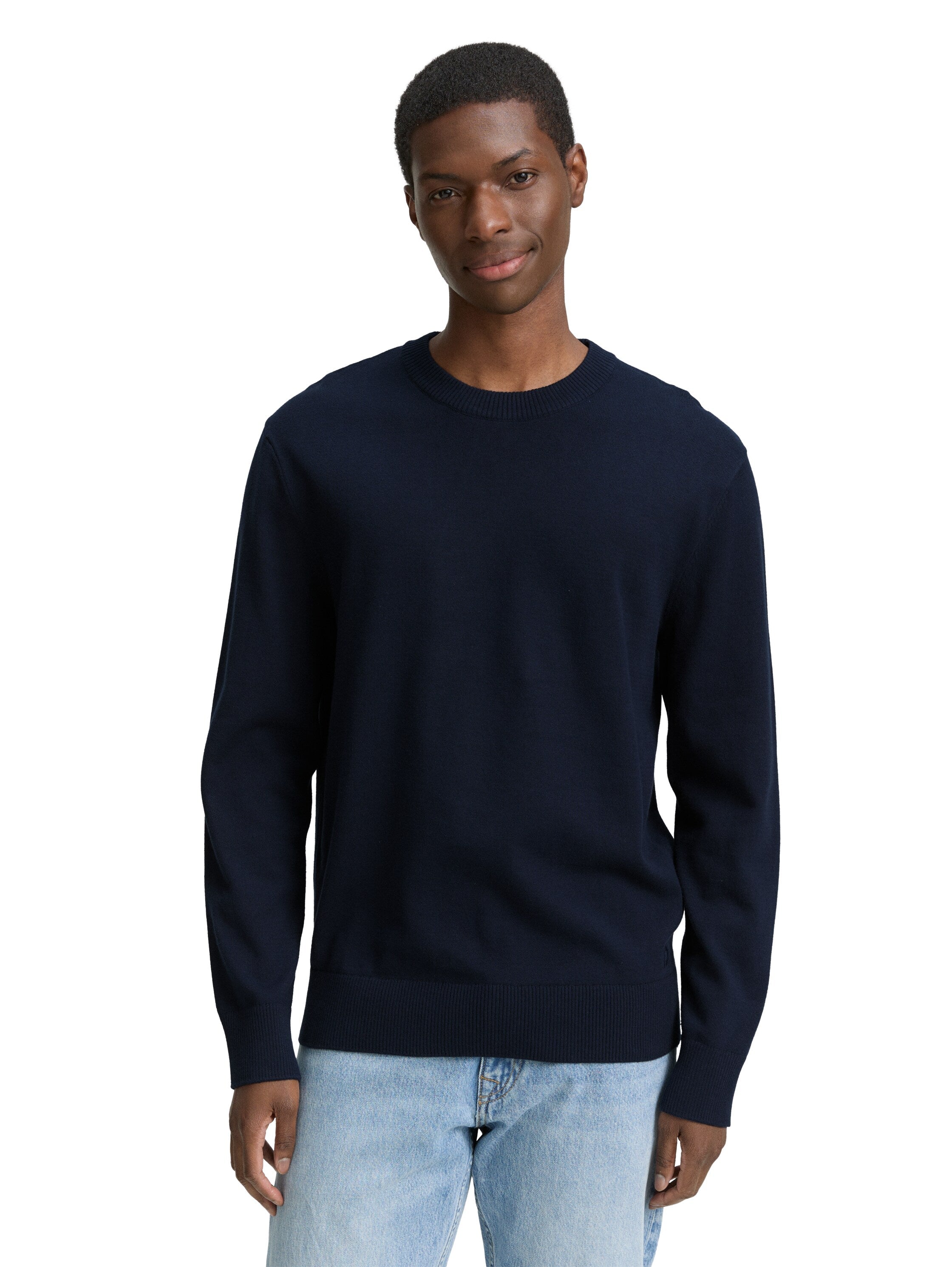 Tom Tailor Basic Knitted Dark Navy Cotton Pullover