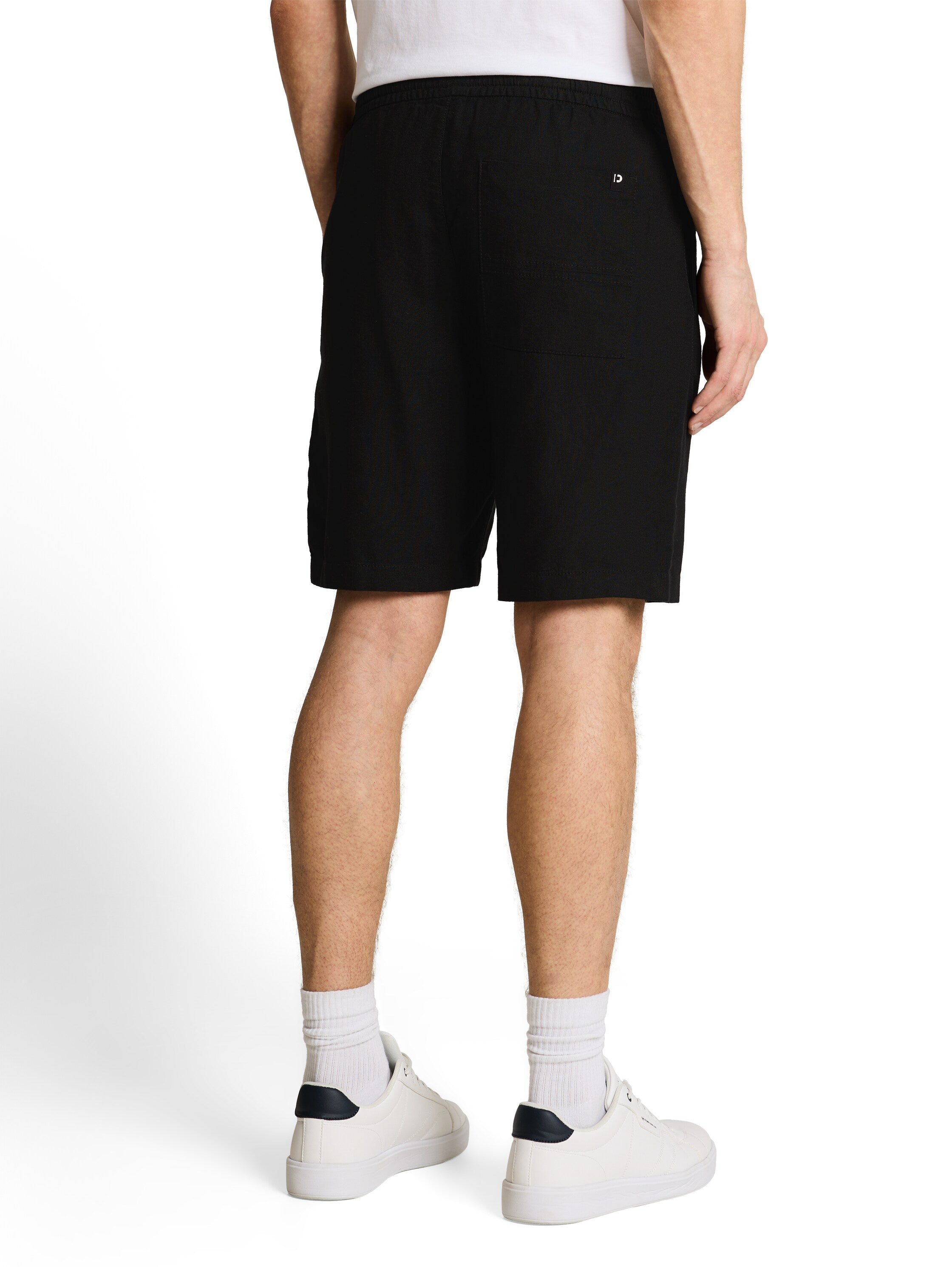 Tom Tailor Black Relaxed-Fit Linen Shorts