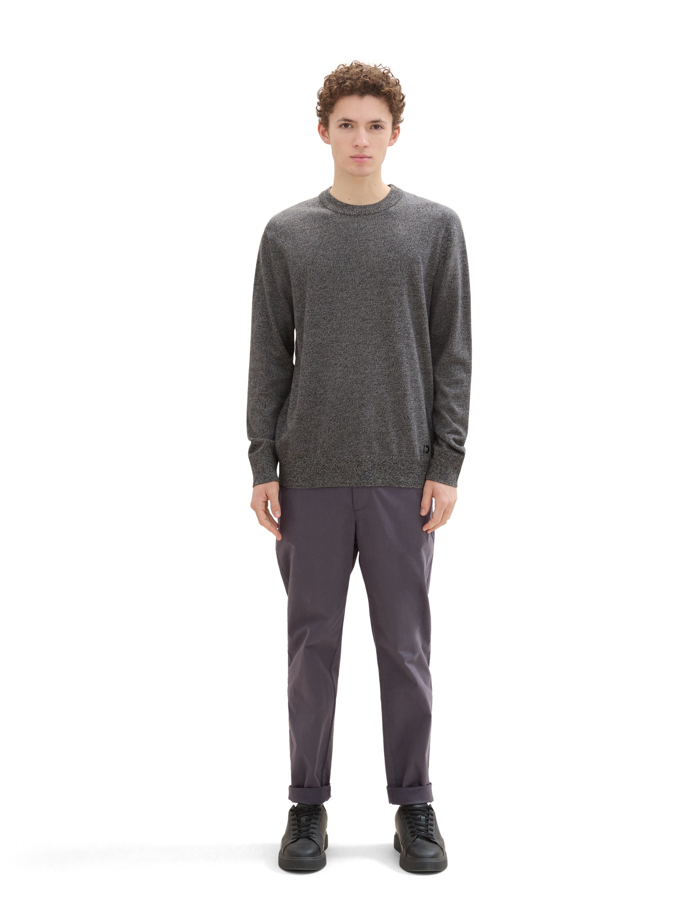 Tom Tailor Basic Knitted Grey Cotton Pullover