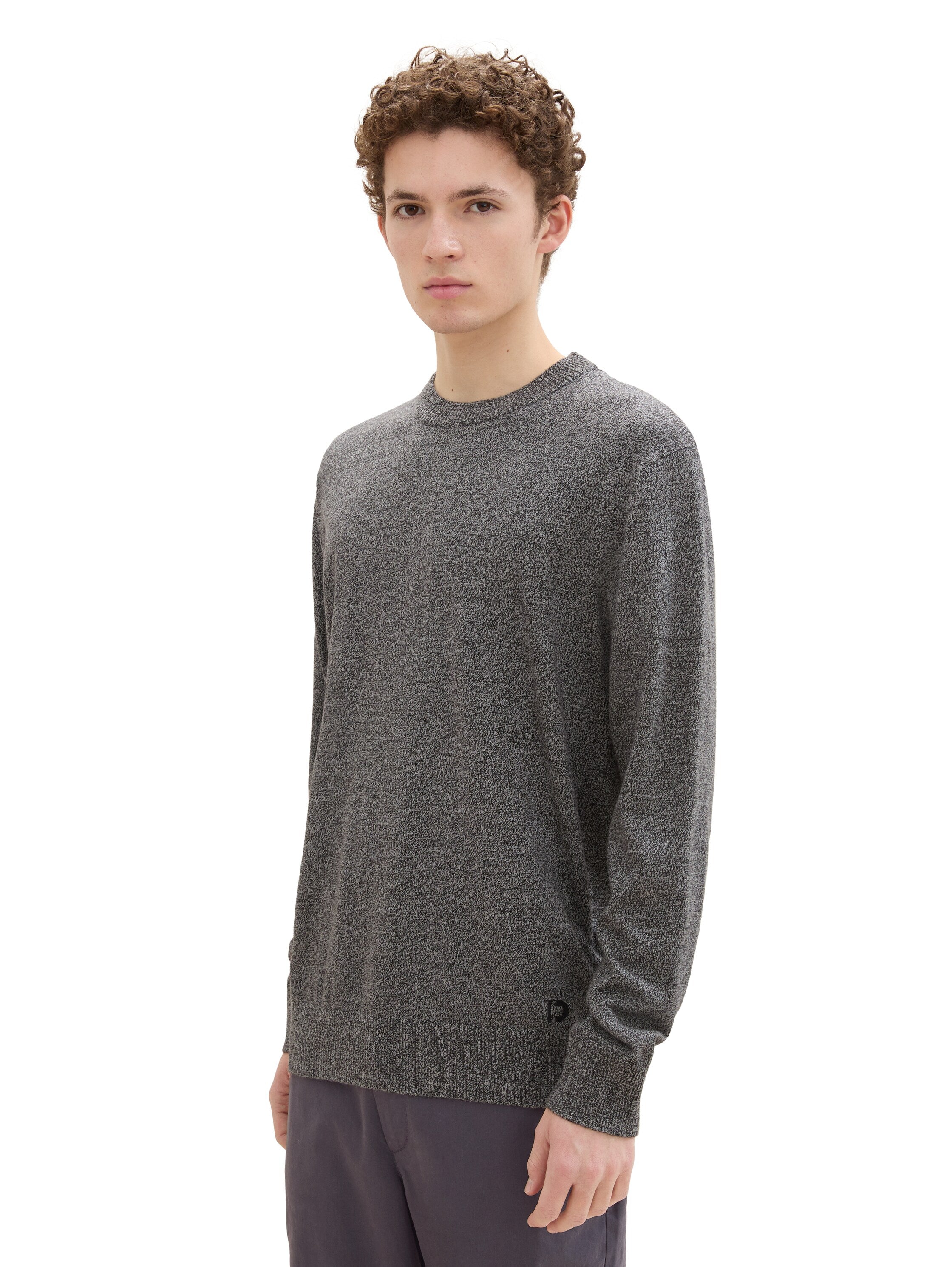 Tom Tailor Basic Knitted Grey Cotton Pullover
