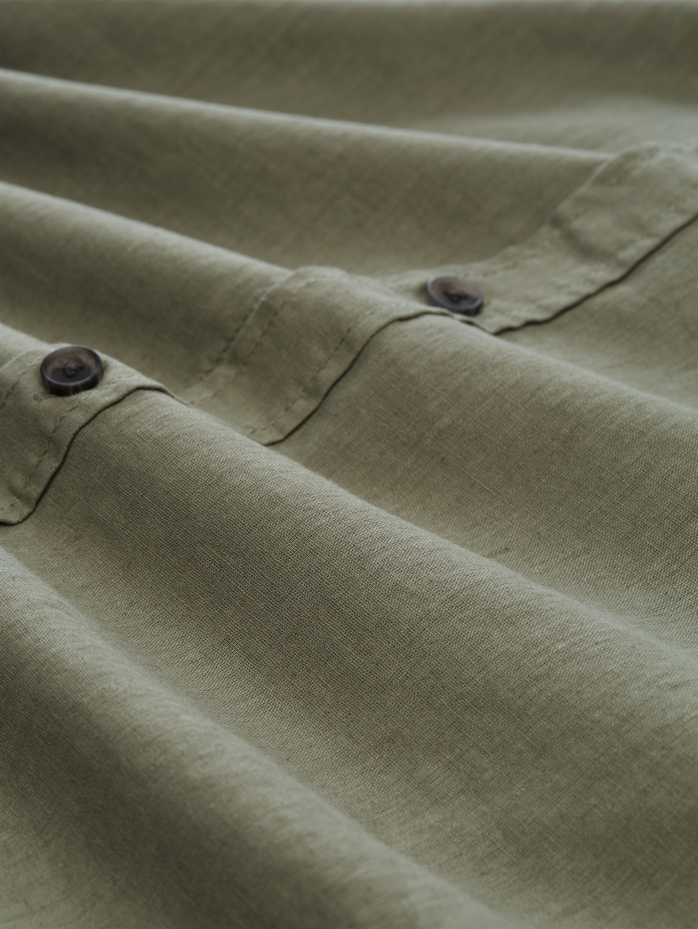 Tom Tailor Olive Shirt With Linen Blend