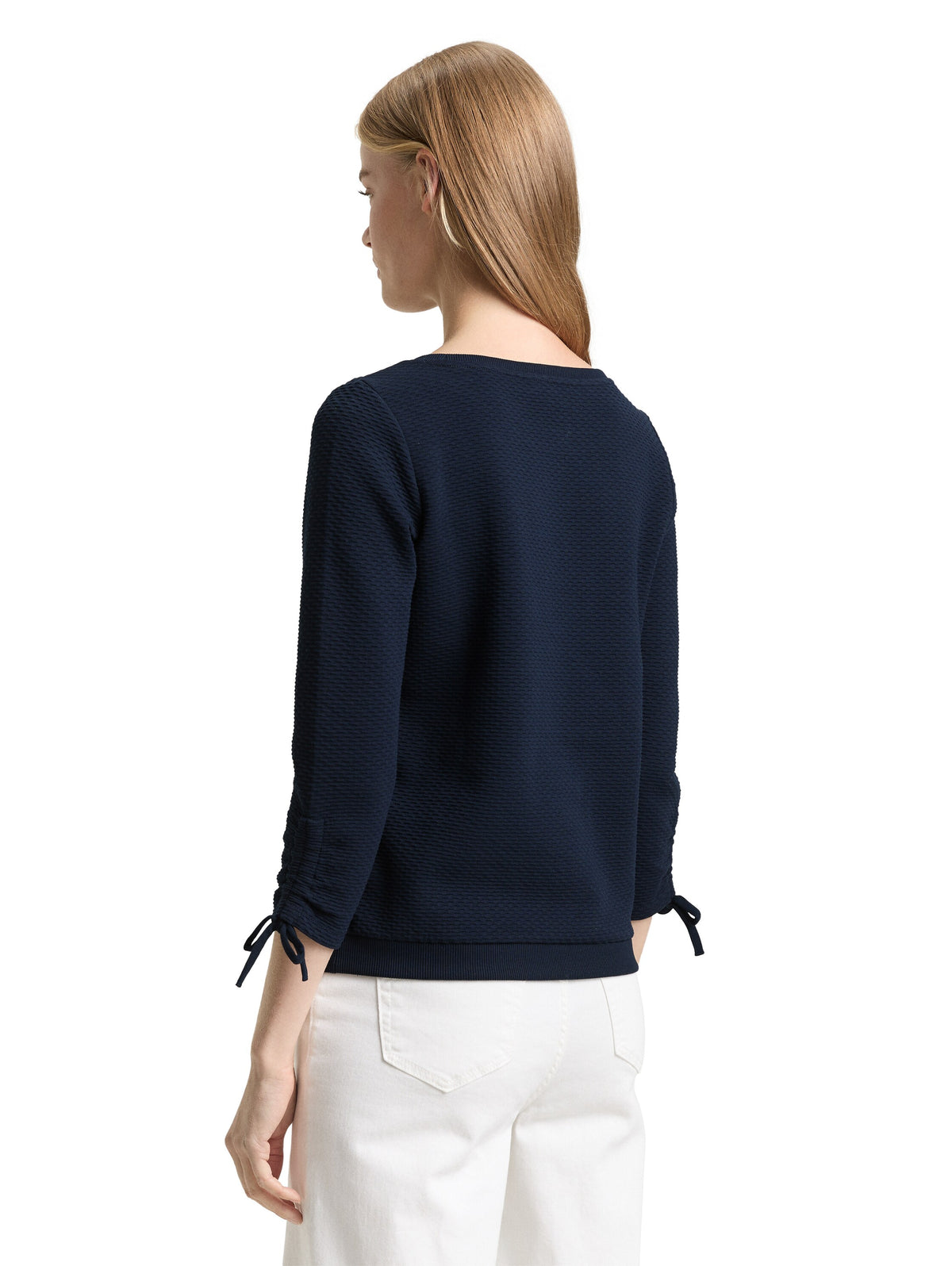 Tom Tailor Sky Captain Blue Slim-Fit Sweatshirt with Gathered Sleeved