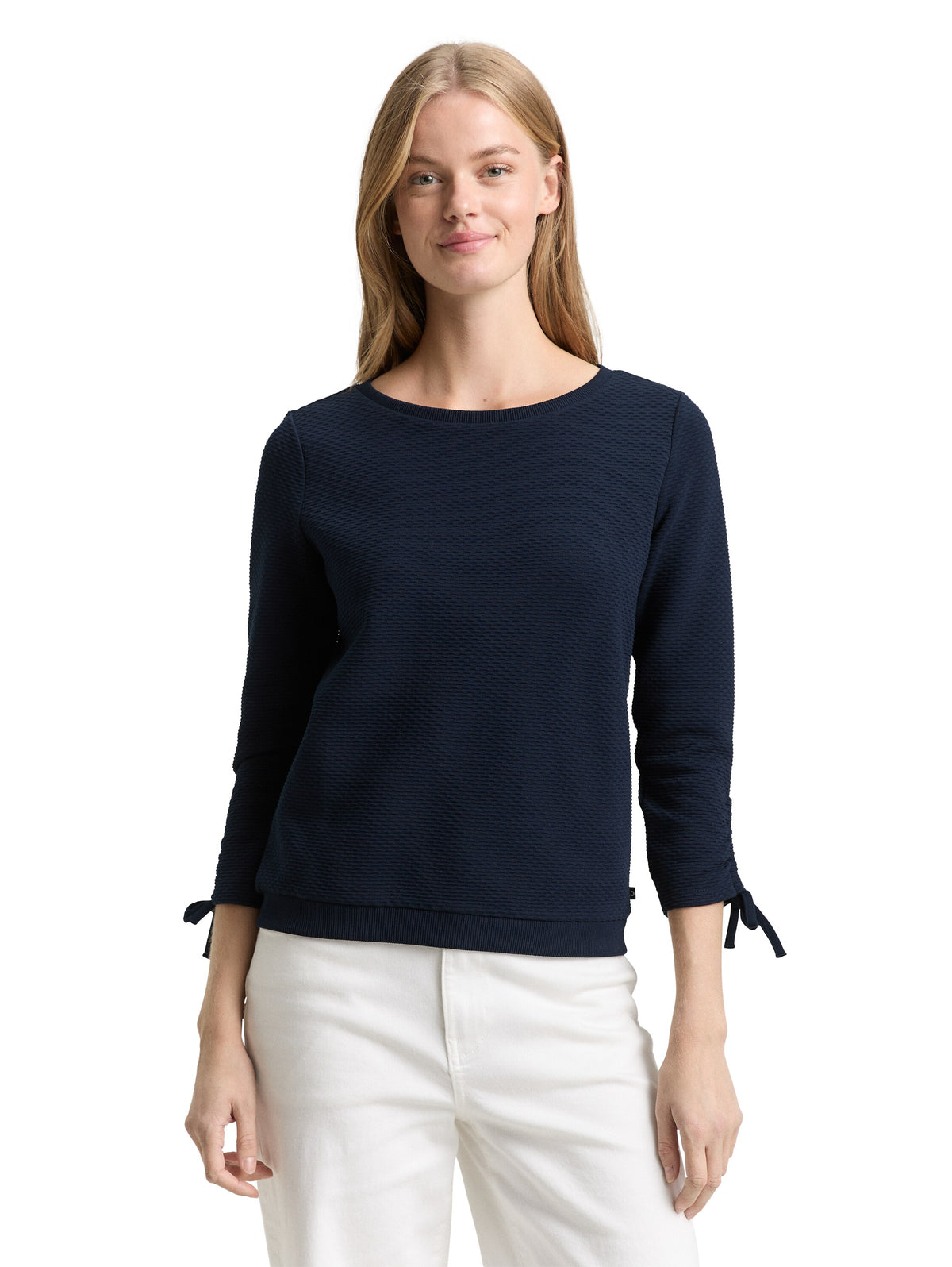 Tom Tailor Sky Captain Blue Slim-Fit Sweatshirt with Gathered Sleeved