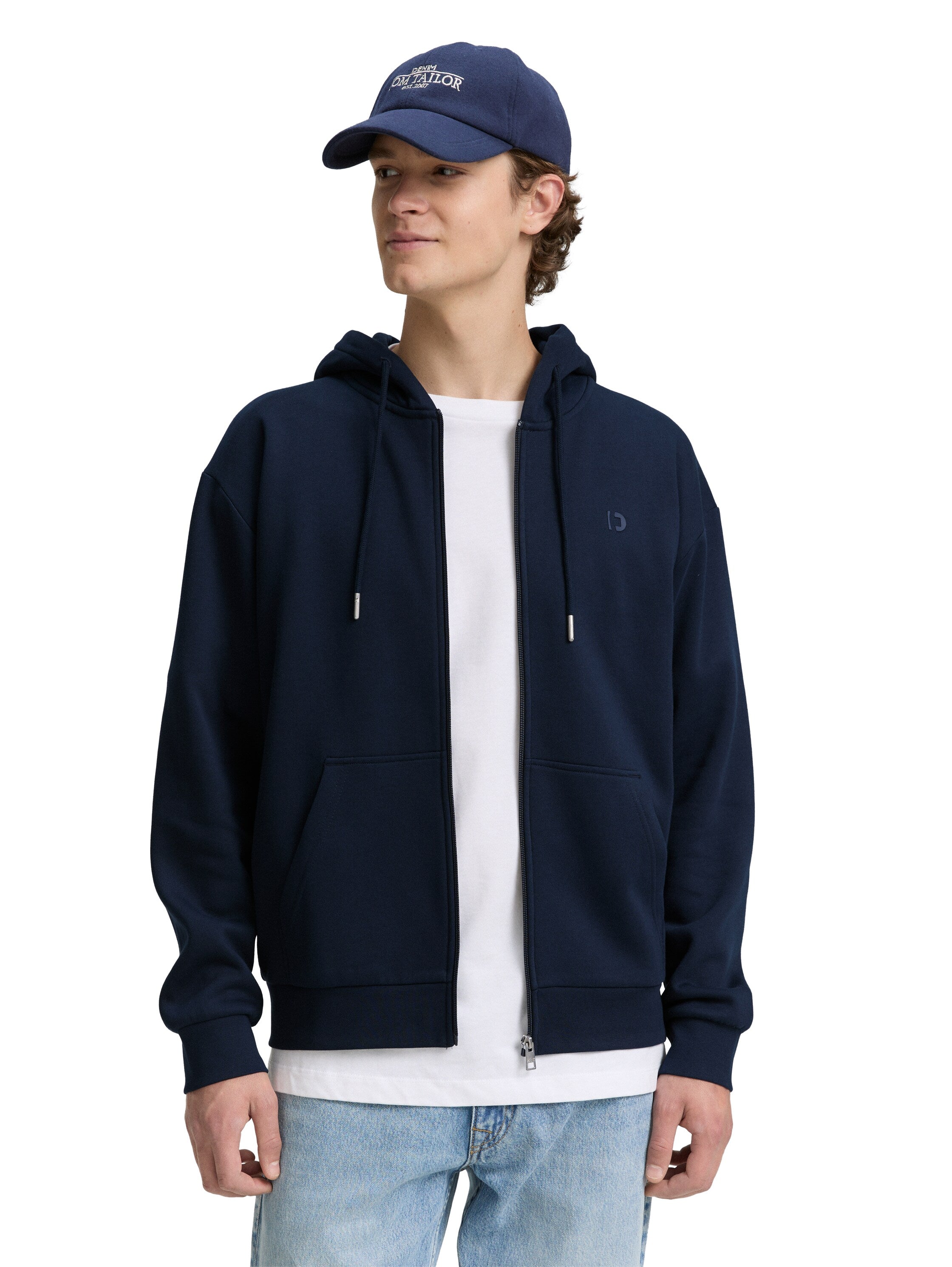 Tom Tailor Navy Jacket With Logo Print