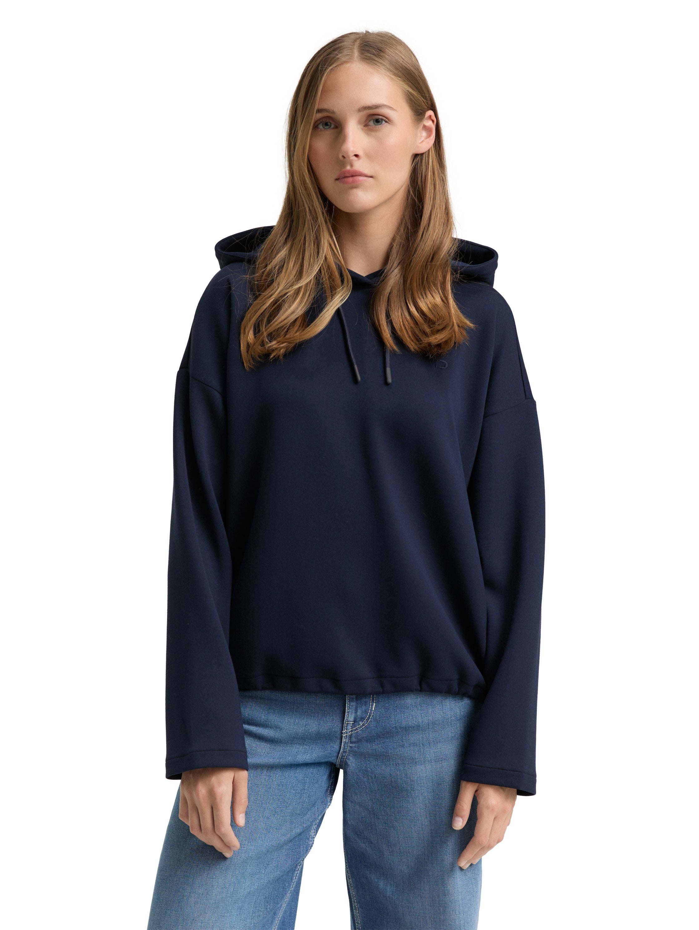 Tom Tailor Loose Fit Scuba Navy Hoodie Sweater