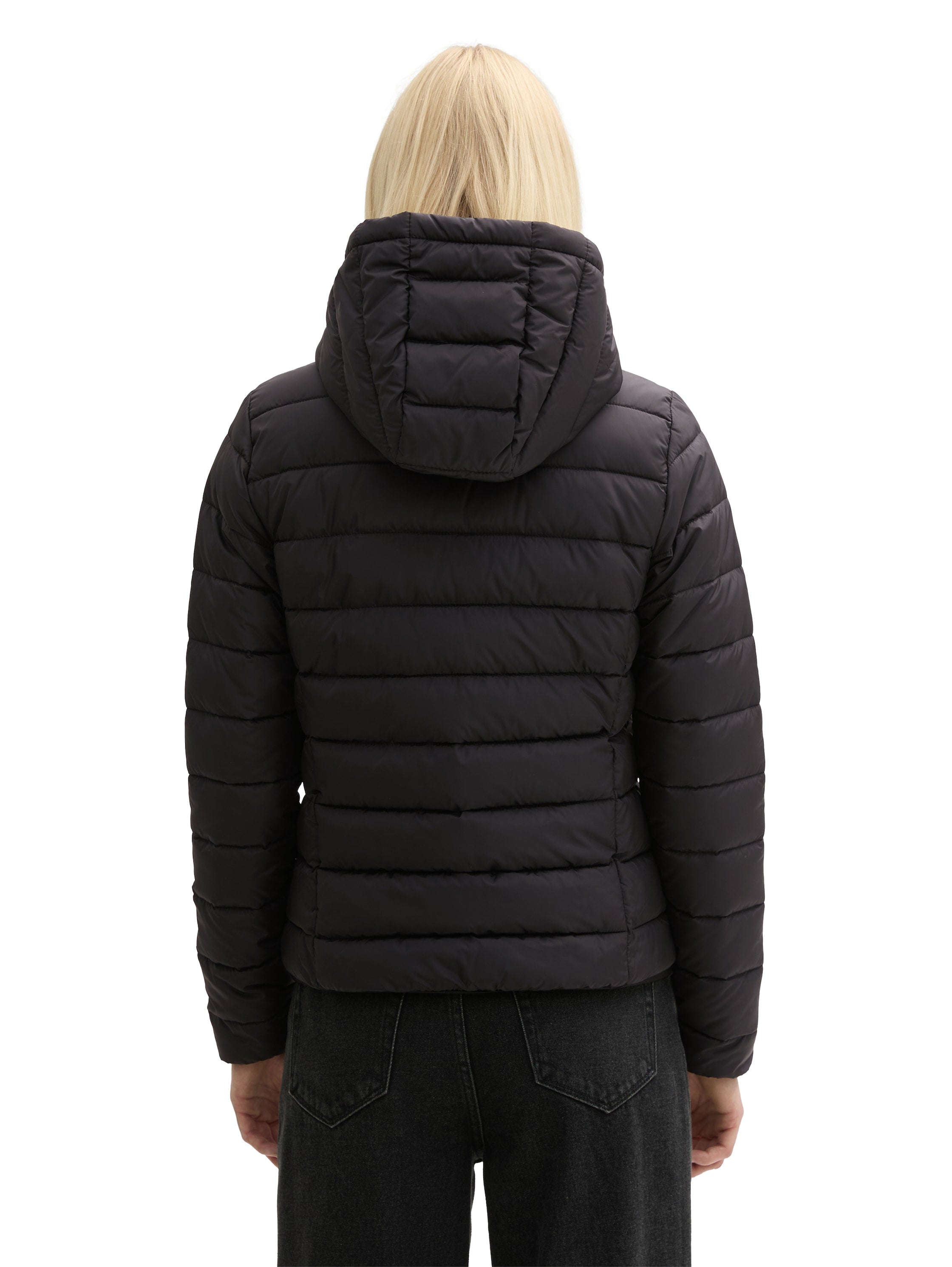 Tom Tailor Black Quilted Jacket With Side Pockets