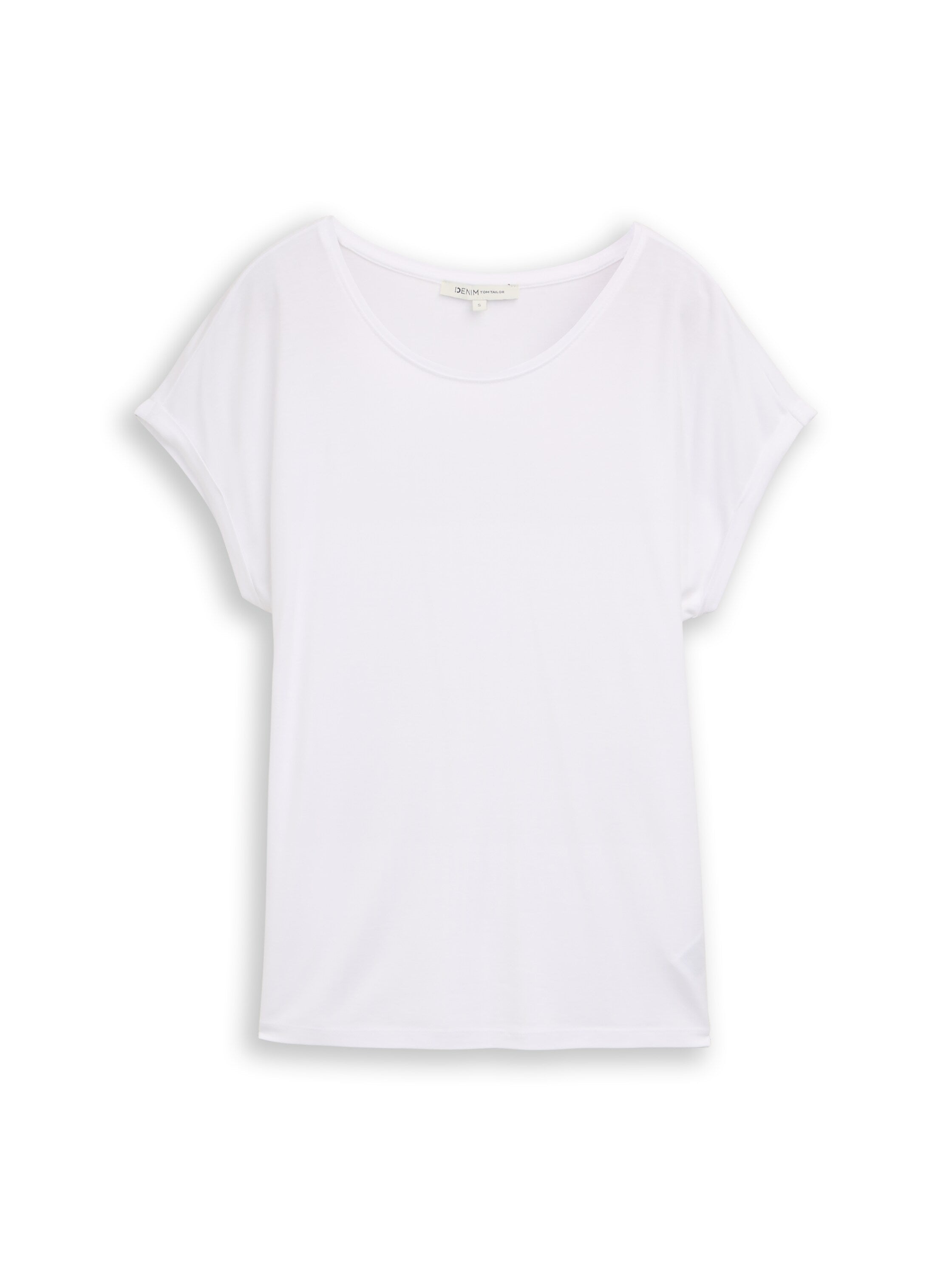 Tom Tailor White Plain Loose-Fit T-Shirt