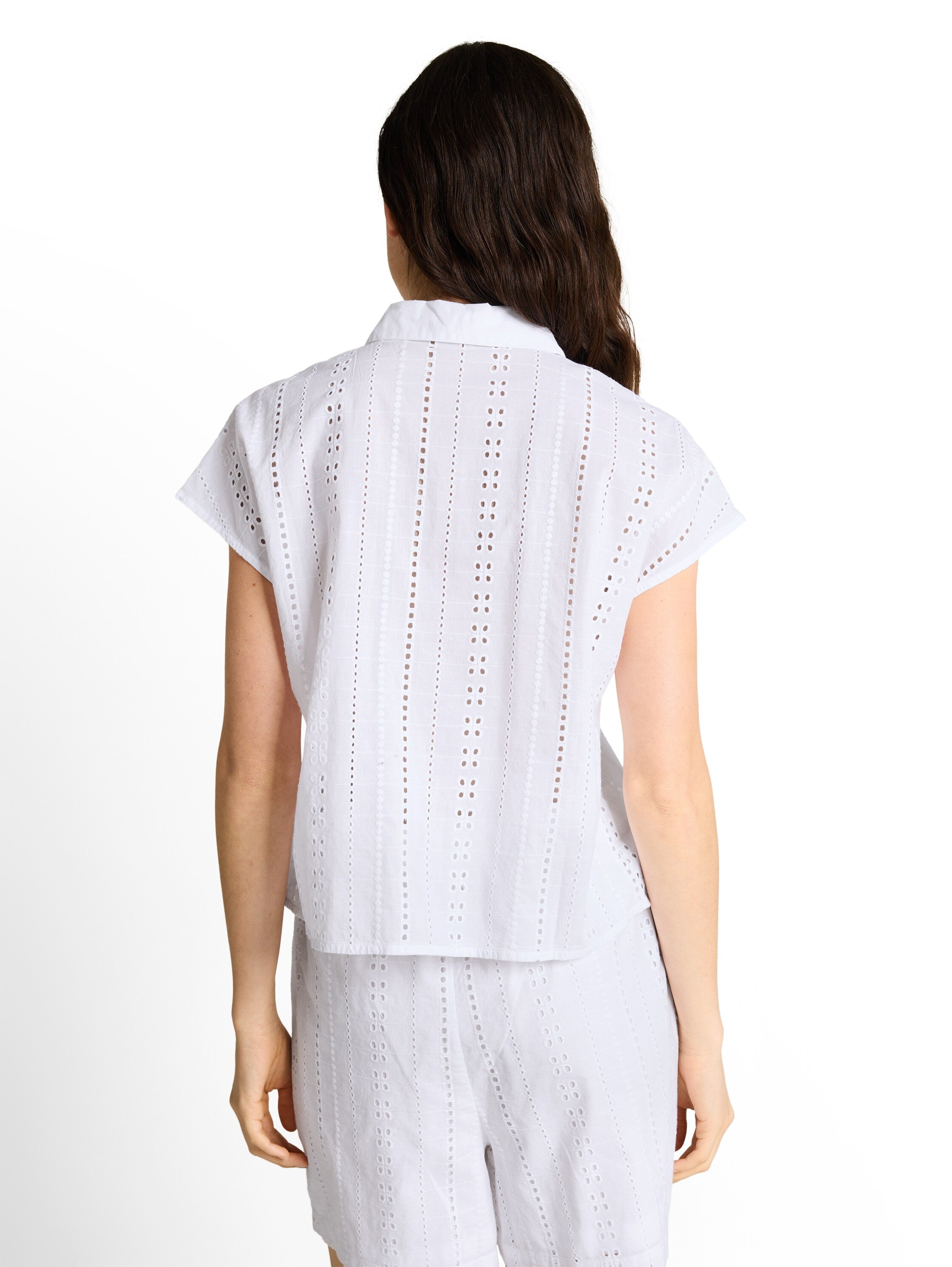 Tom Tailor White Blouse With Eyelet Embroidery