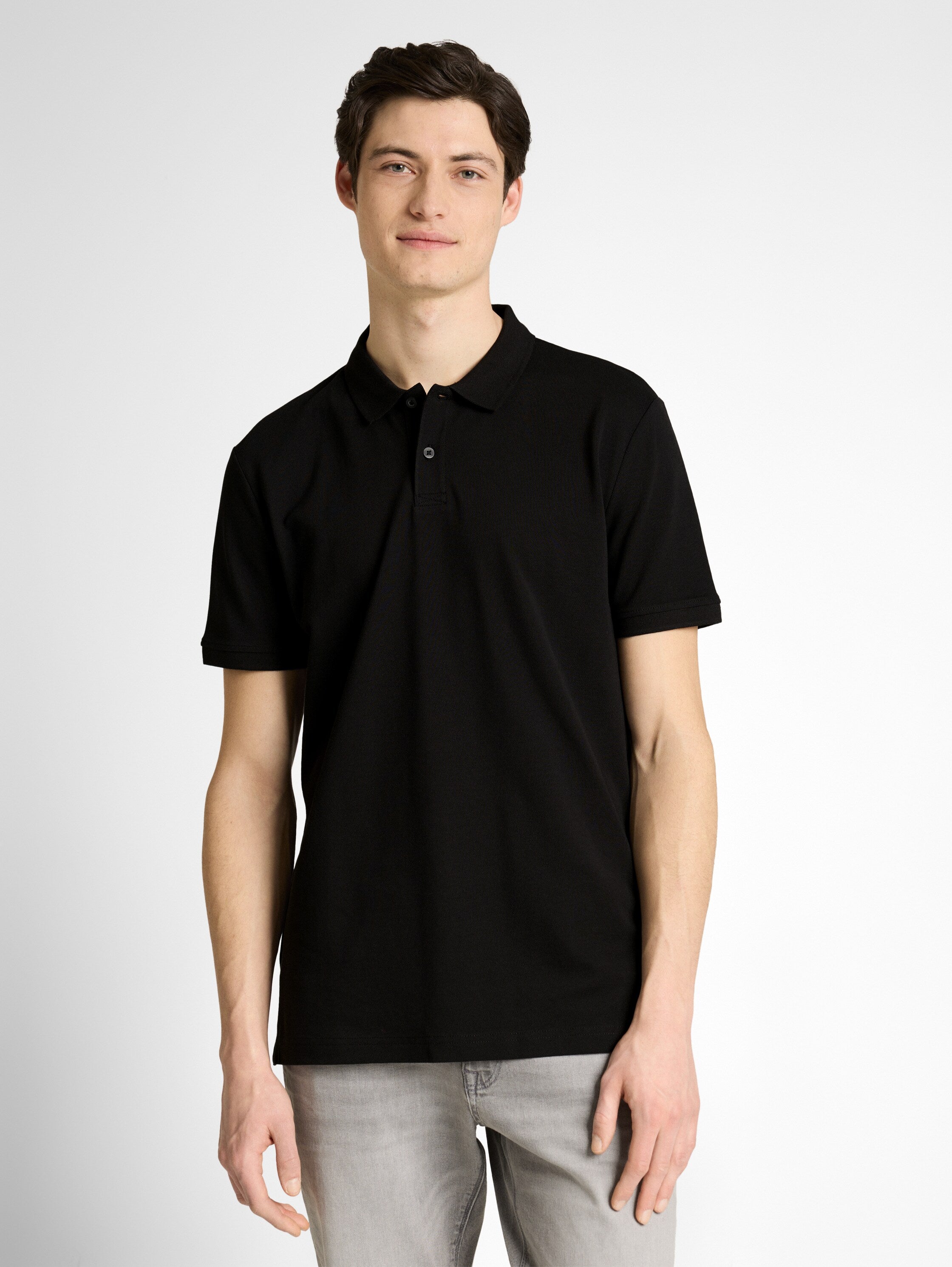 Tom Tailor Black Cotton Polo