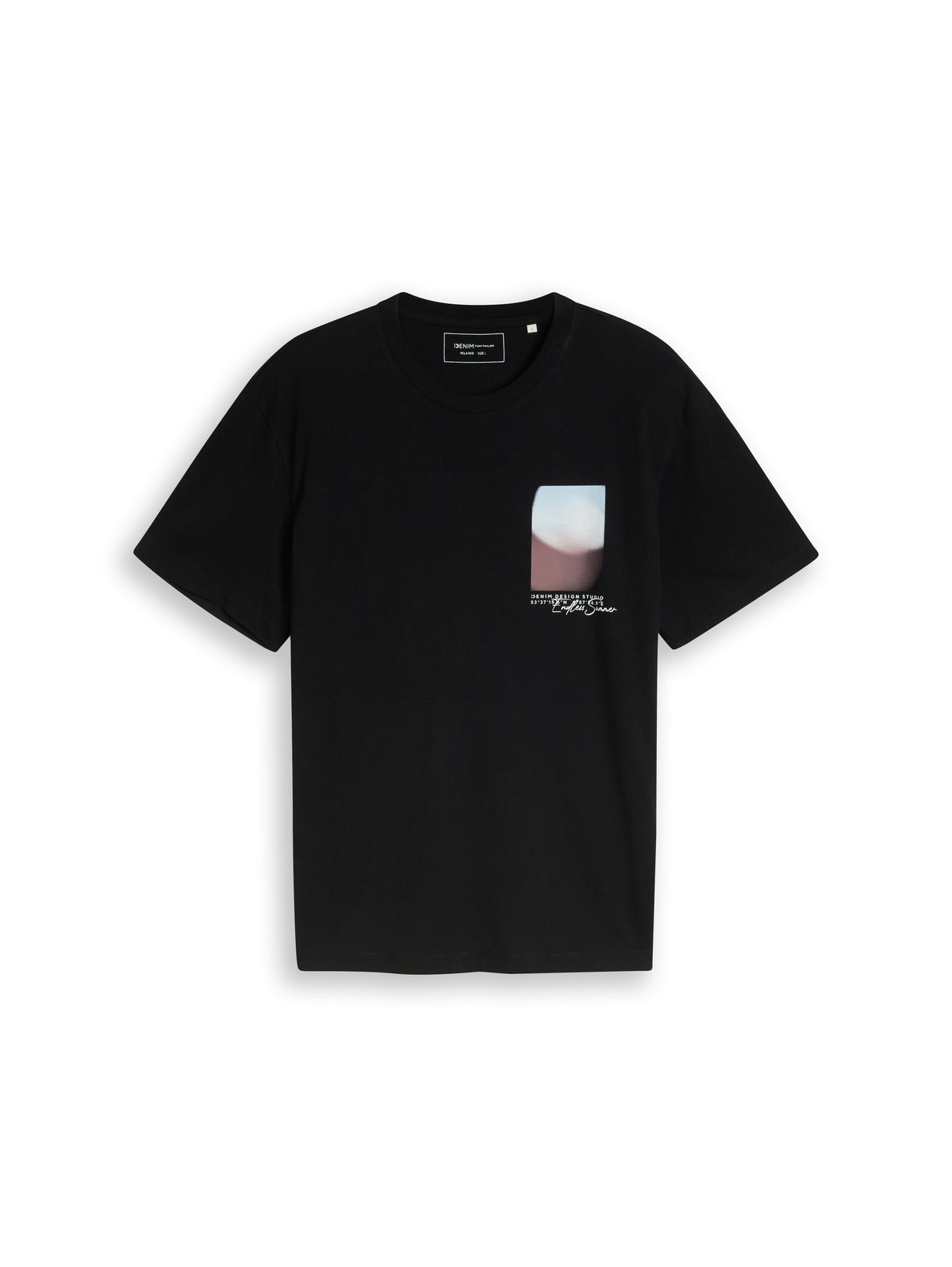 Tom Tailor Black Relaxed-Fit T-Shirt With Print
