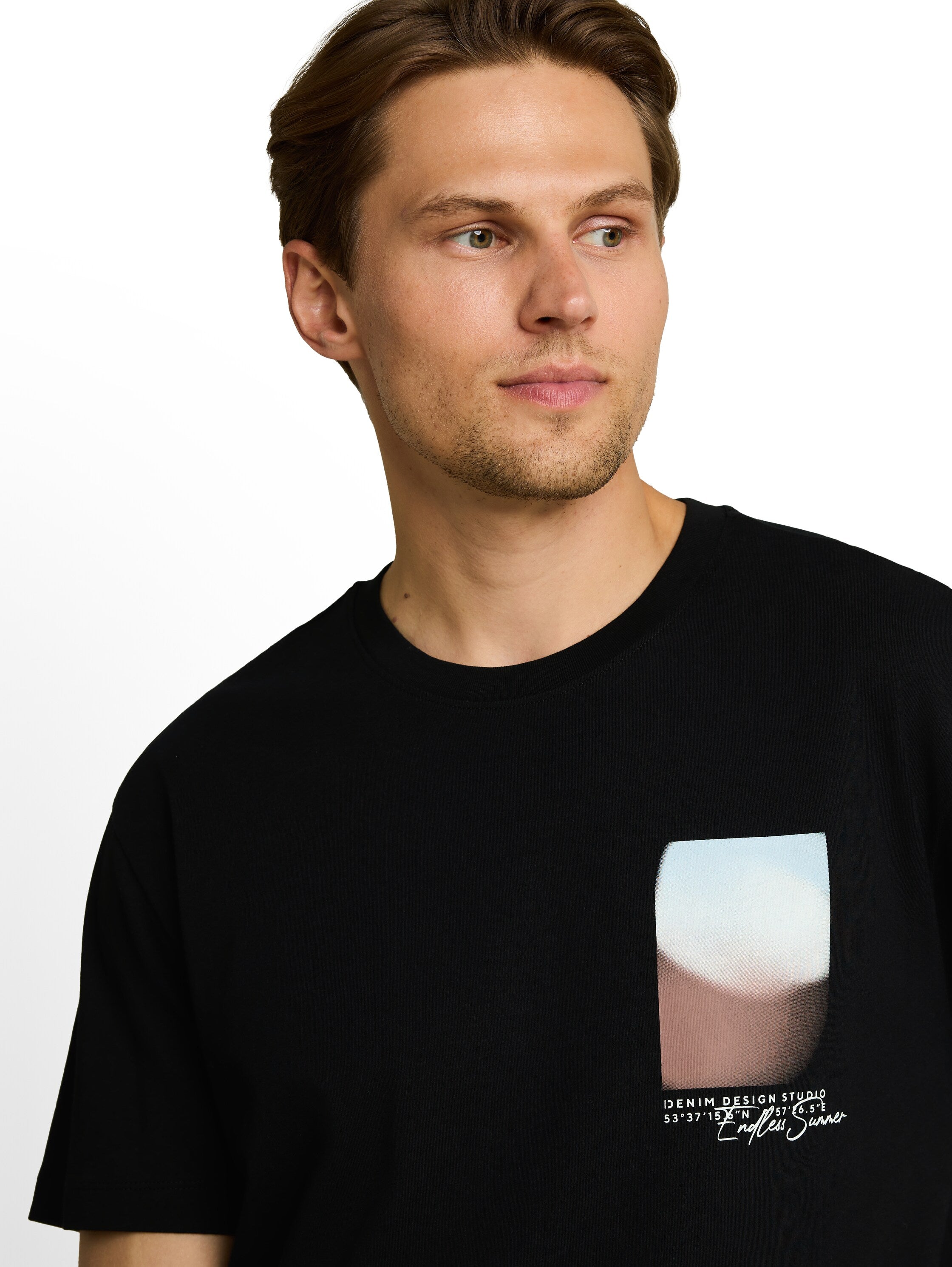 Tom Tailor Black Relaxed-Fit T-Shirt With Print