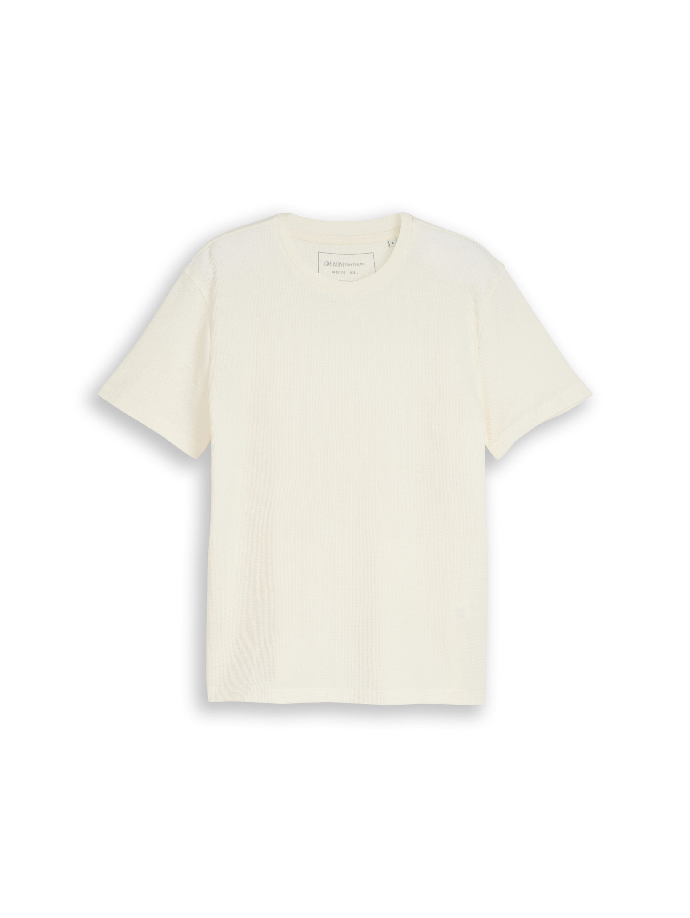 Tom Tailor Light Beige T-Shirt With Waffle Texture