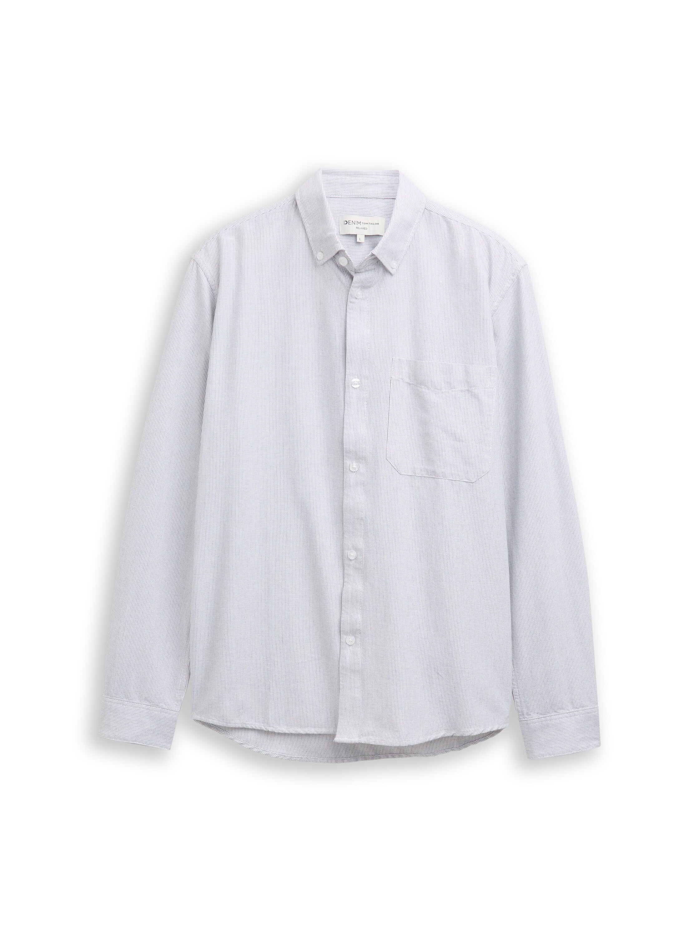 Tom Tailor Relaxed Fit White Shirt with Striped Design