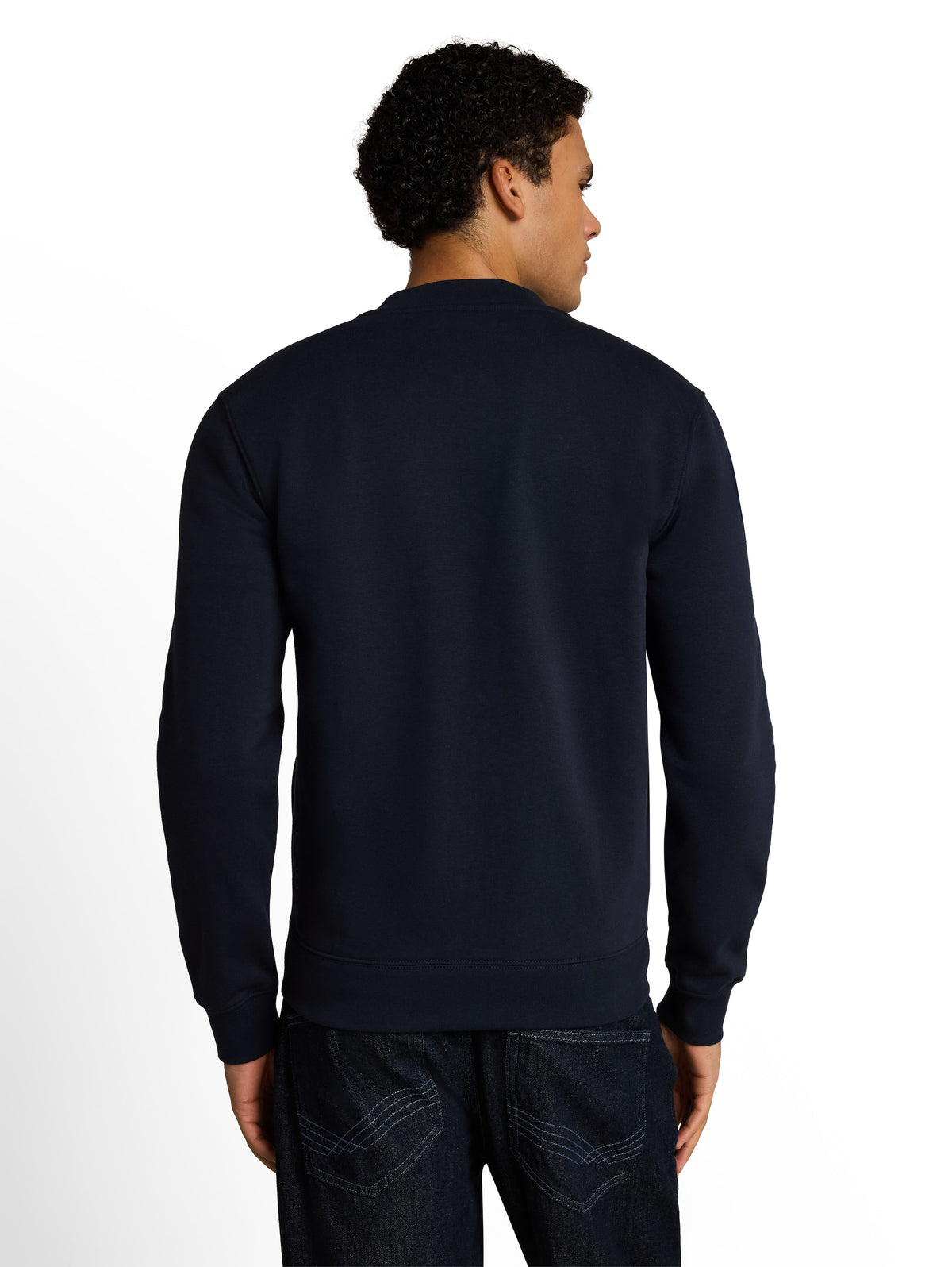 Tom Tailor Navy Sweat Jacket With Bomber Collar