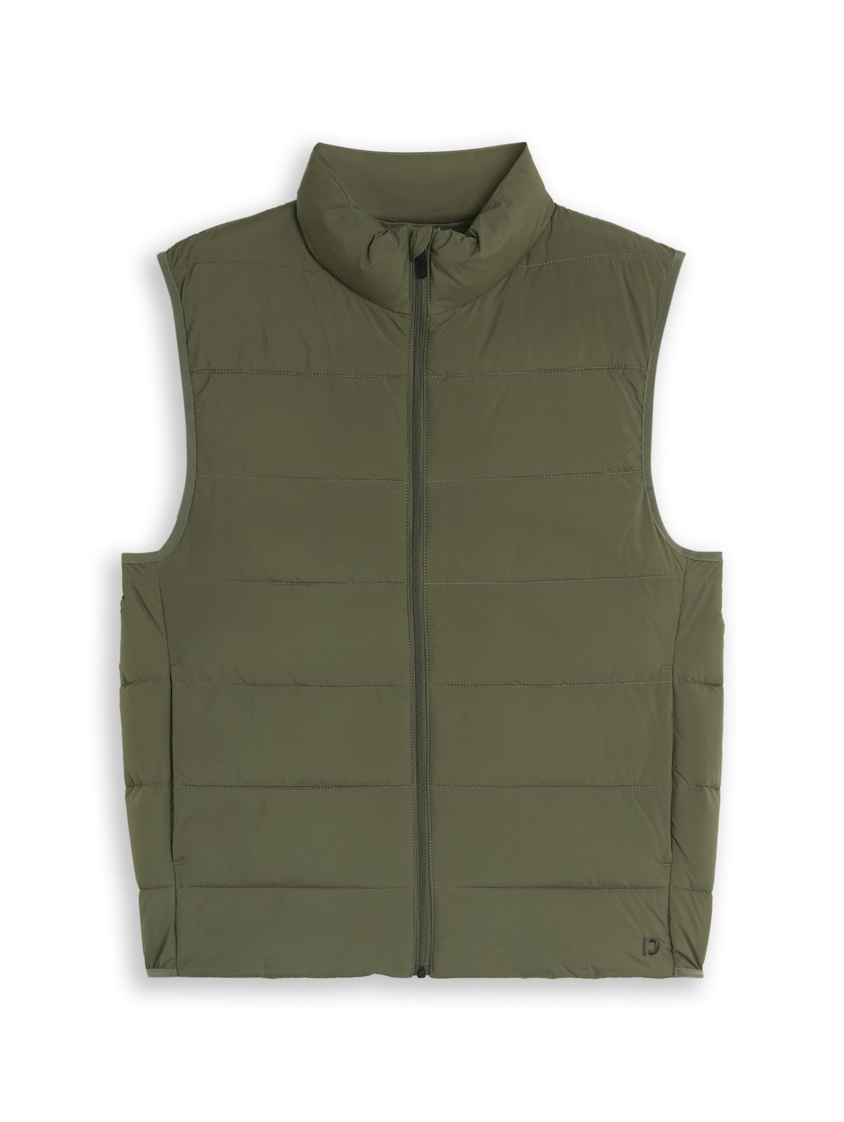 Tom Tailor Olive Green Vest with High Stand-Up Collar
