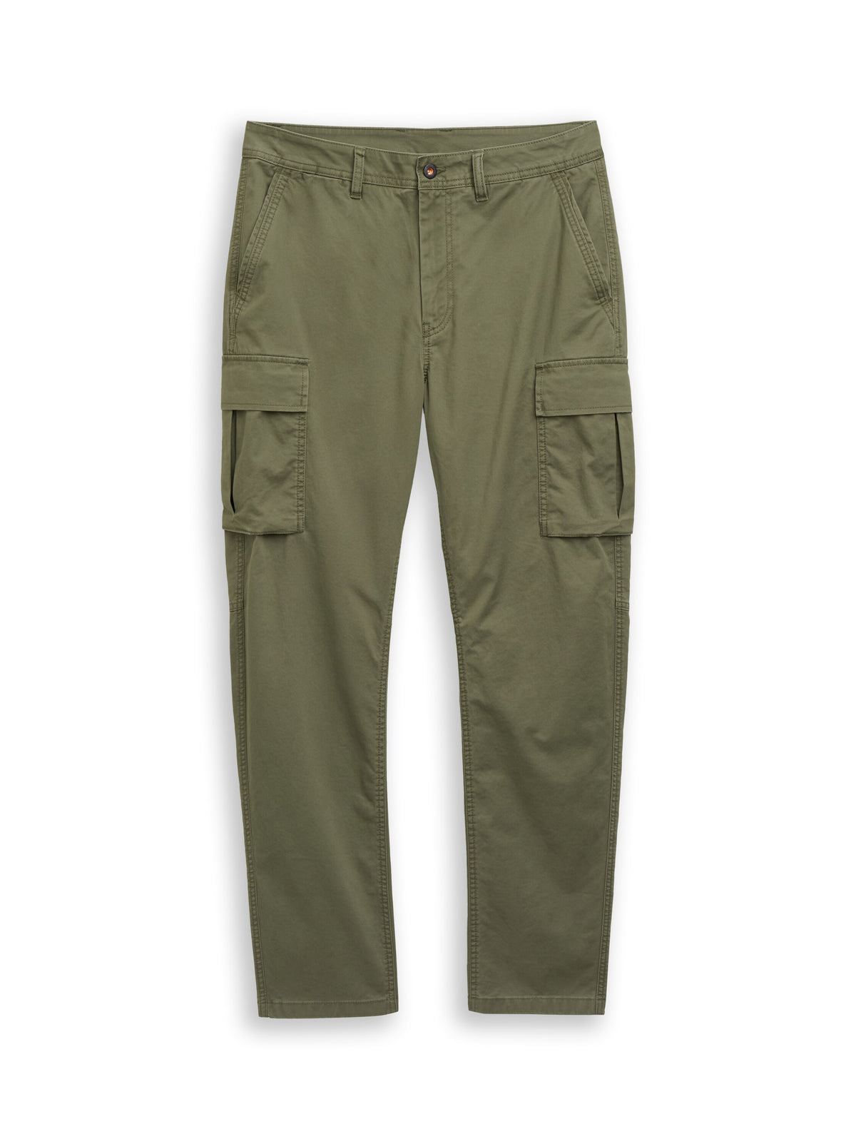 Tom Tailor Olive Green Regular Cargo Pants with Side Pockets