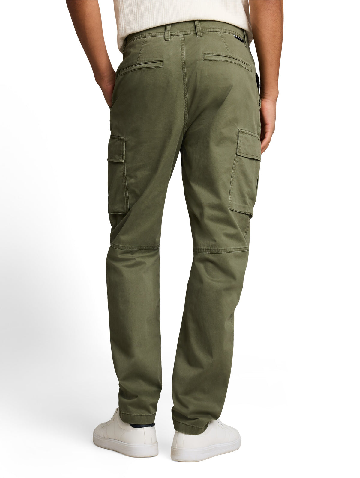 Tom Tailor Olive Green Regular Cargo Pants with Side Pockets