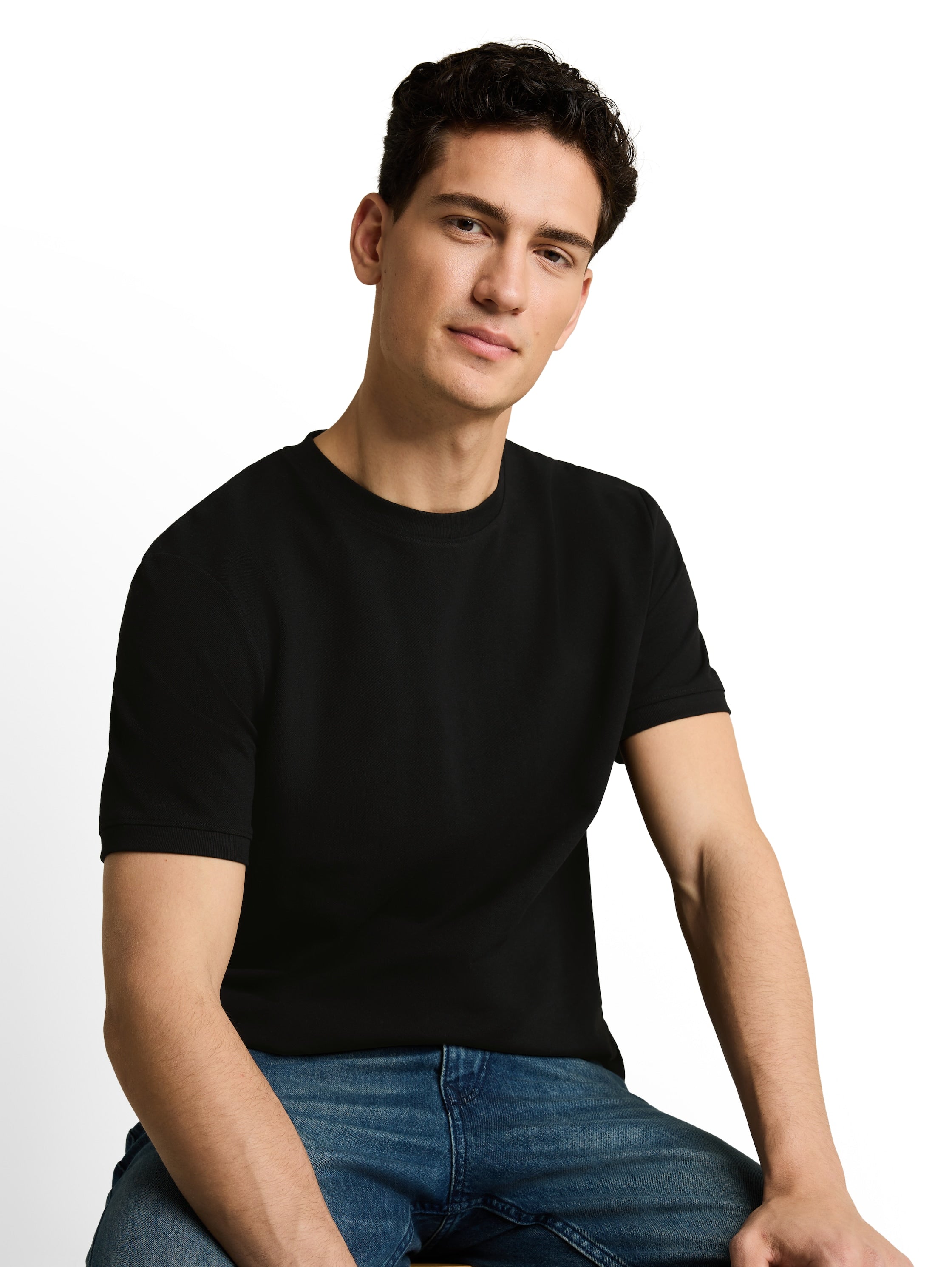 Tom Tailor Black Basic Plain T-Shirt