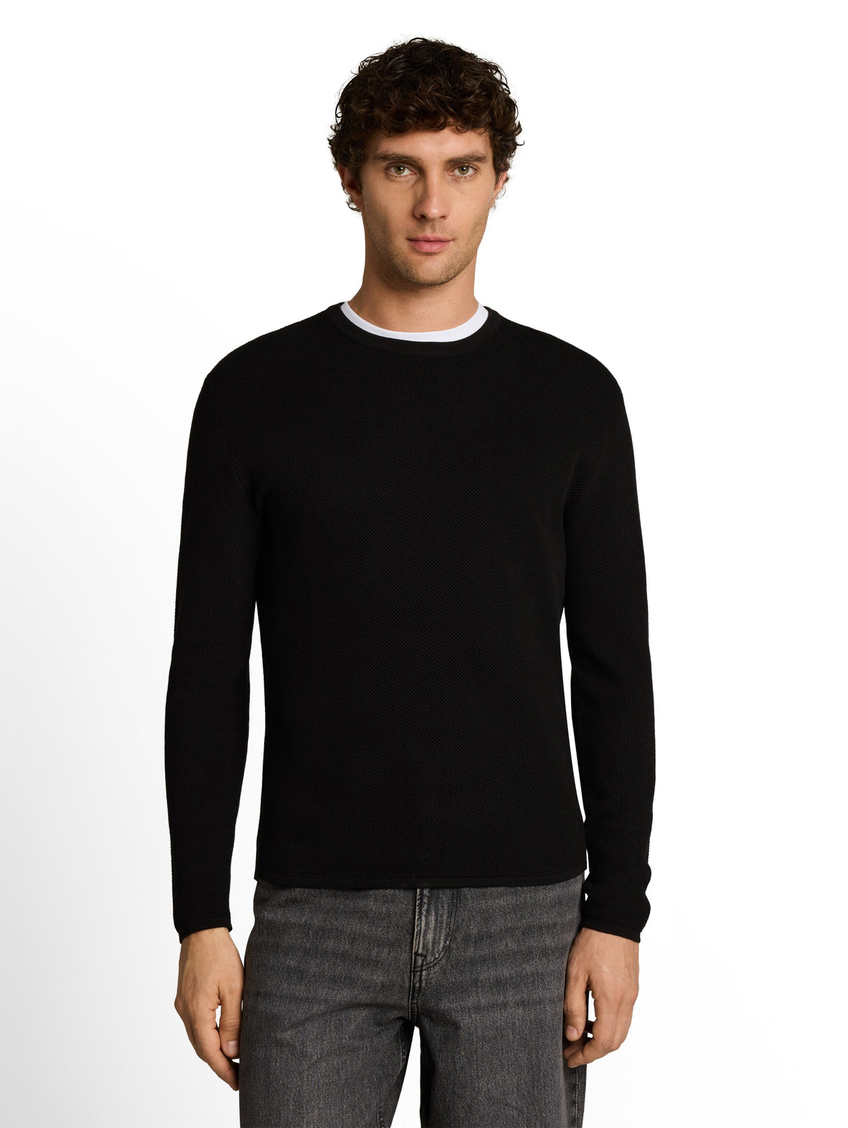 Tom tailor Black Cotton knitted Jumper Pullover